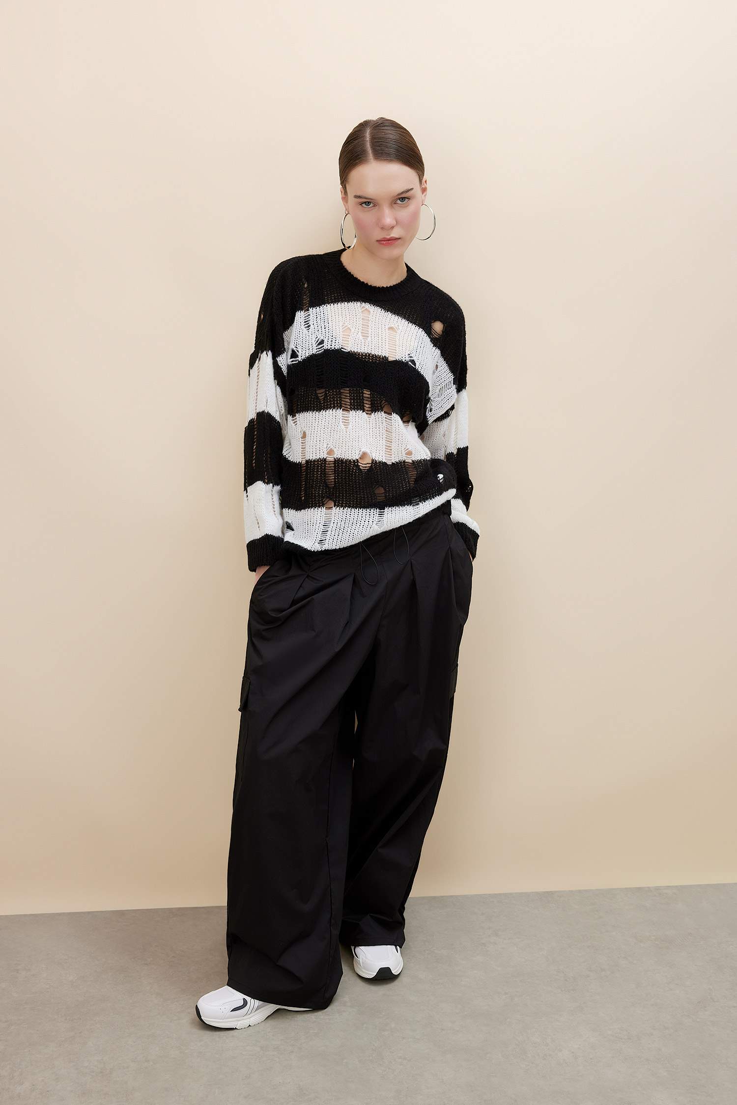 Pull Oversize en tricot à Col rond