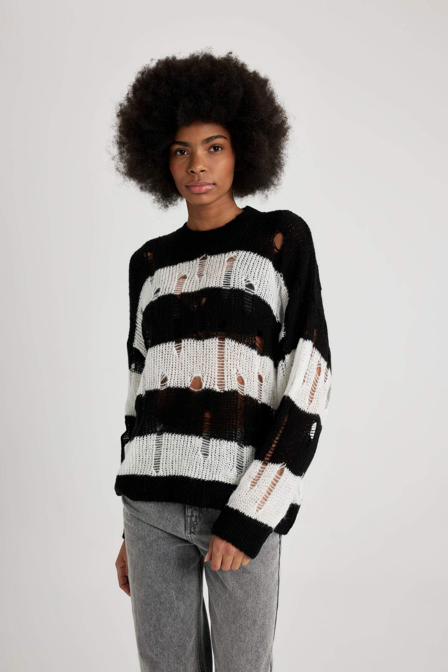 Pull Oversize en tricot à Col rond