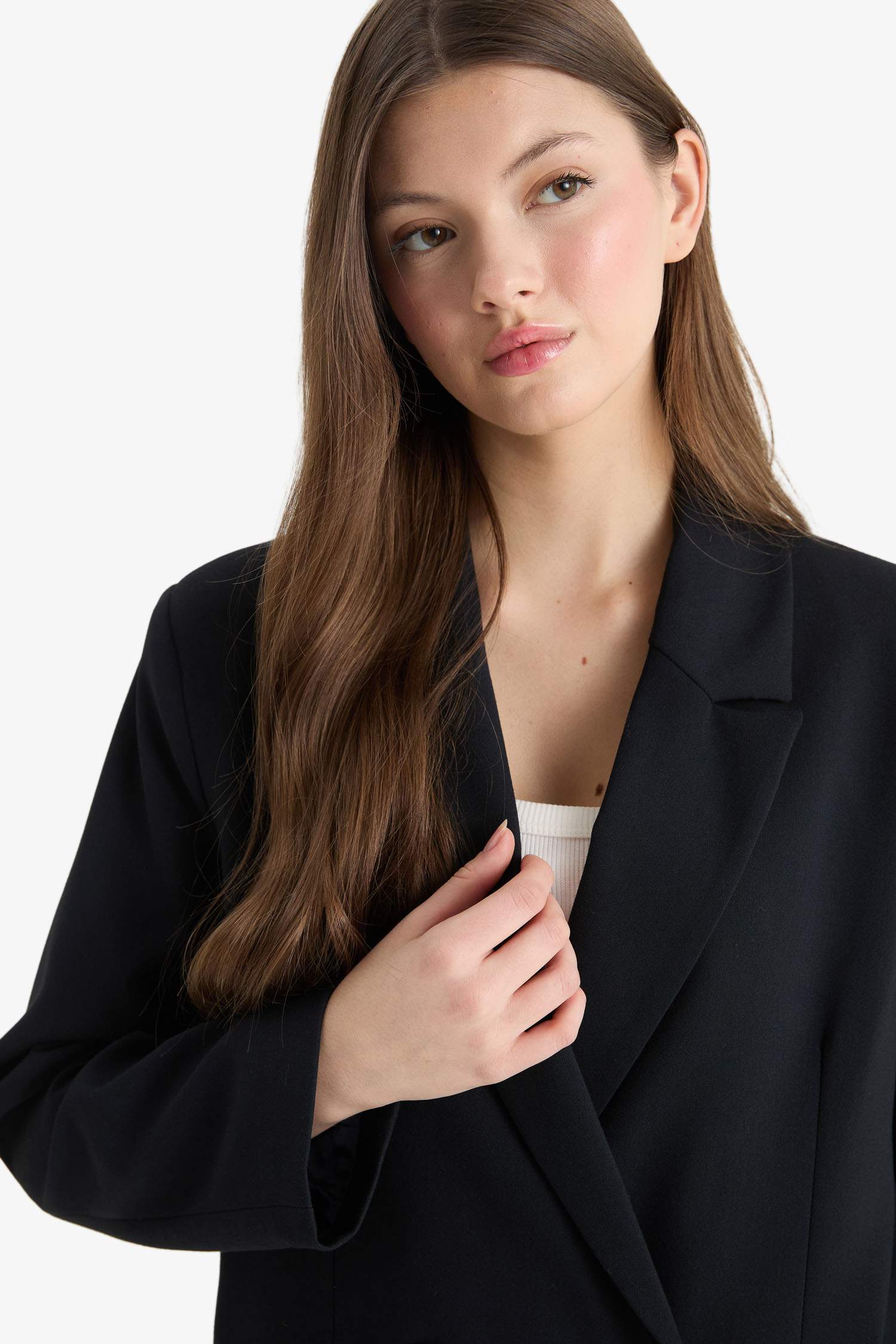 Oversize Geniş Kalıp Basic Düz Blazer Ceket