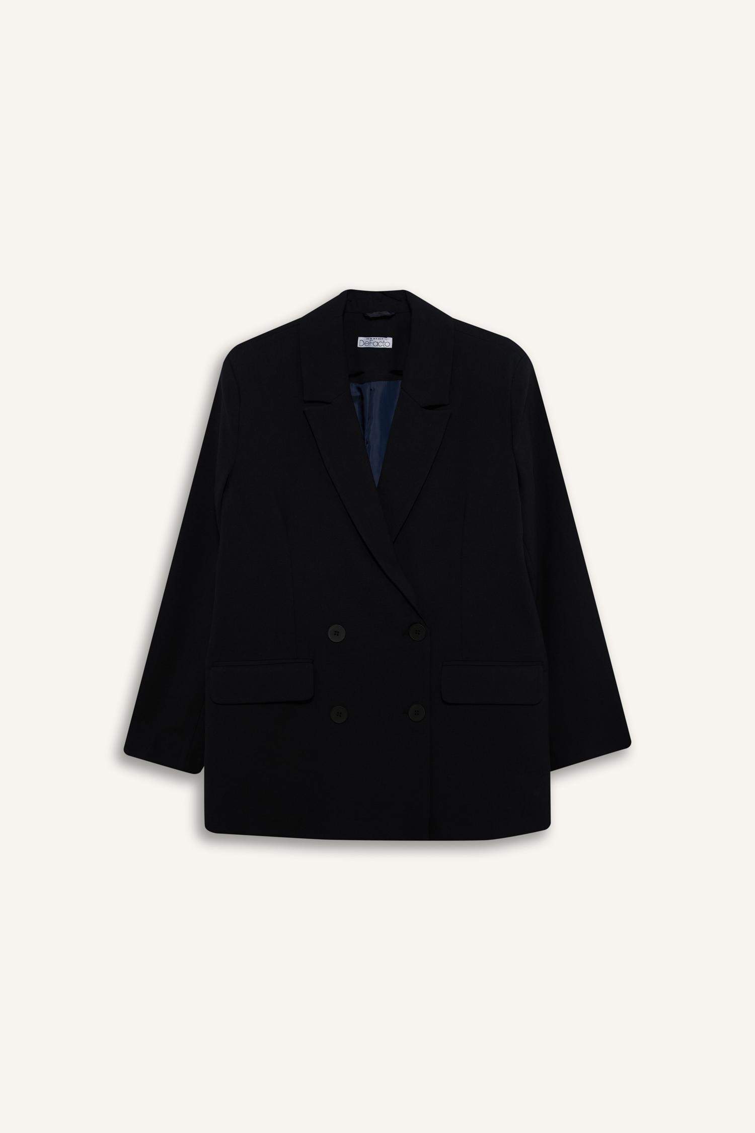 Oversize Geniş Kalıp Basic Düz Blazer Ceket