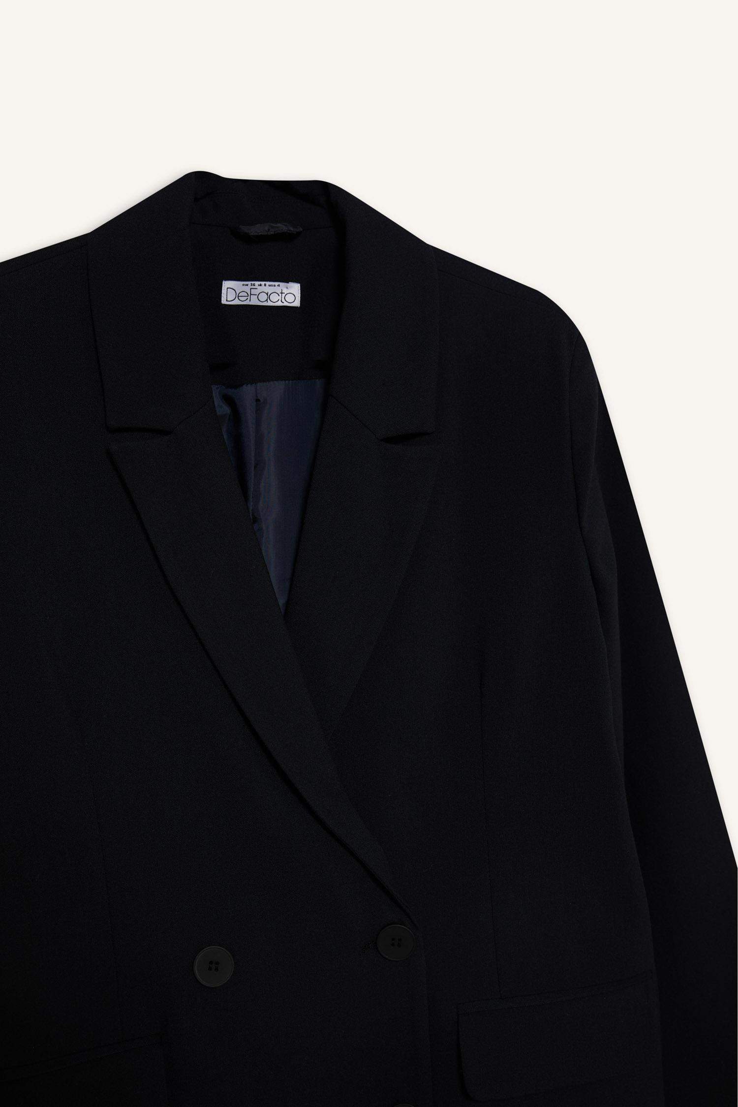 Oversize Geniş Kalıp Basic Düz Blazer Ceket