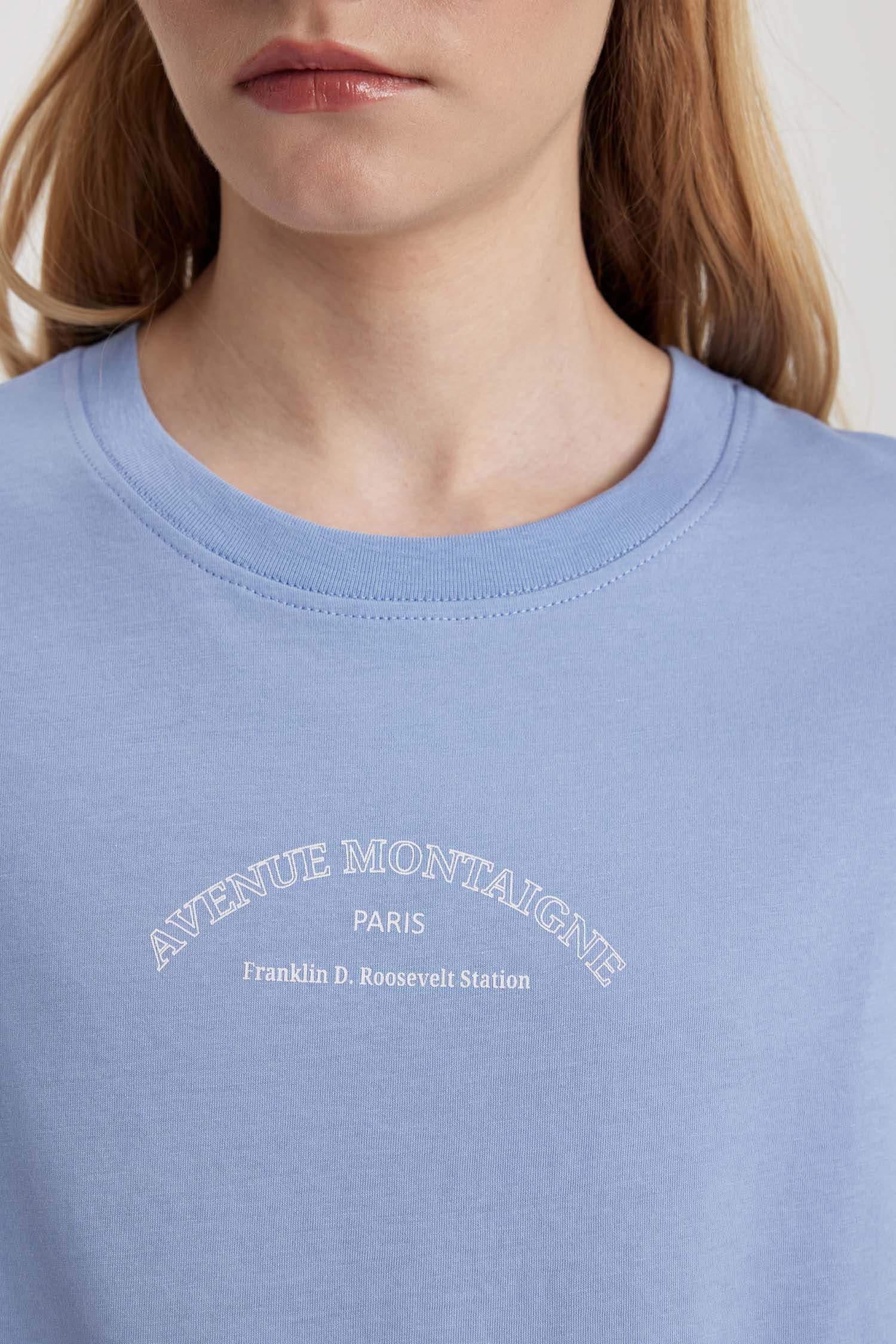 Regular Fit Crew Neck Slogan Short Sleeve T-Shirt