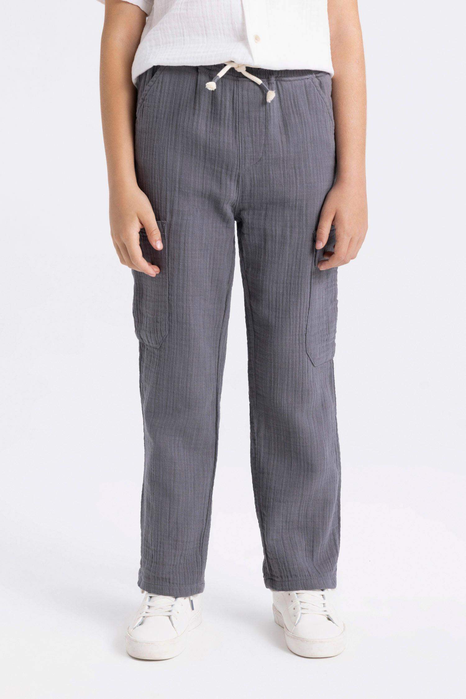 Boy Regular Fit Standard Leg Muslin Trousers
