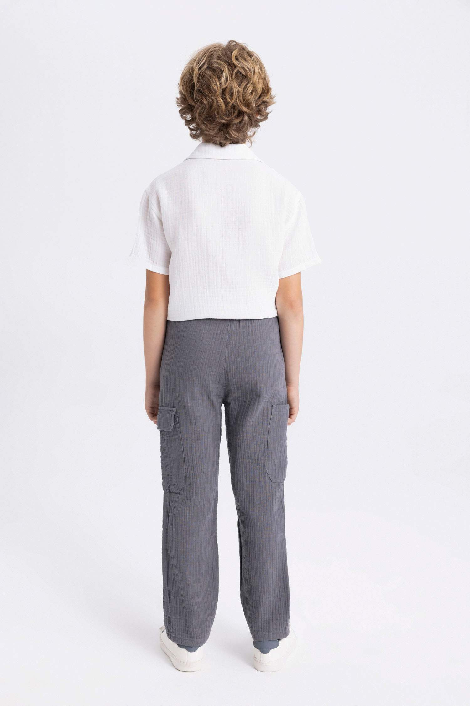 Boy Regular Fit Standard Leg Muslin Trousers