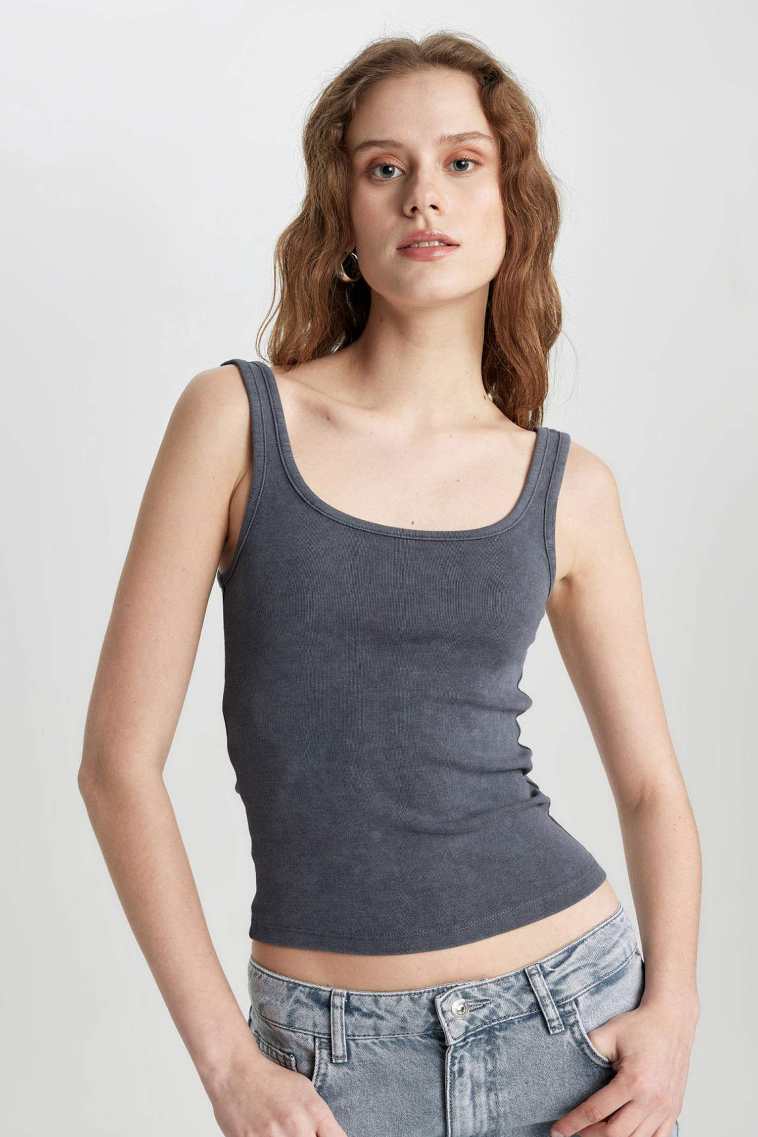 Adele ribbon tank gray andmary④ Ribbon Tanktop - Grey - M A D E R