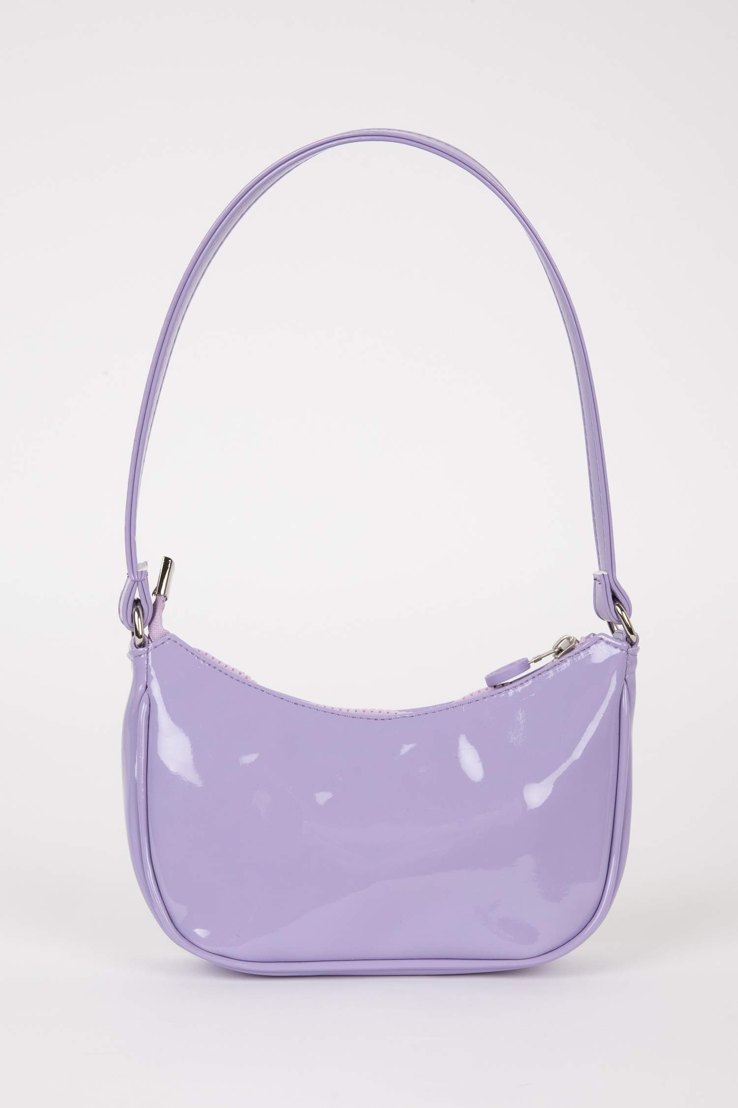 Woman Shiny Faux Leather Handbag