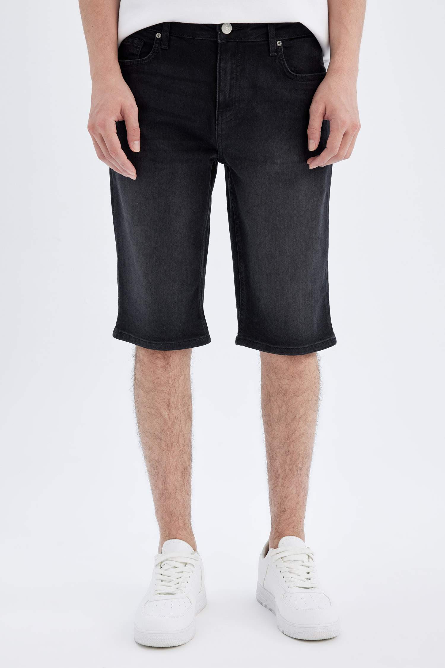 Regular Fit Denim Bermuda Shorts