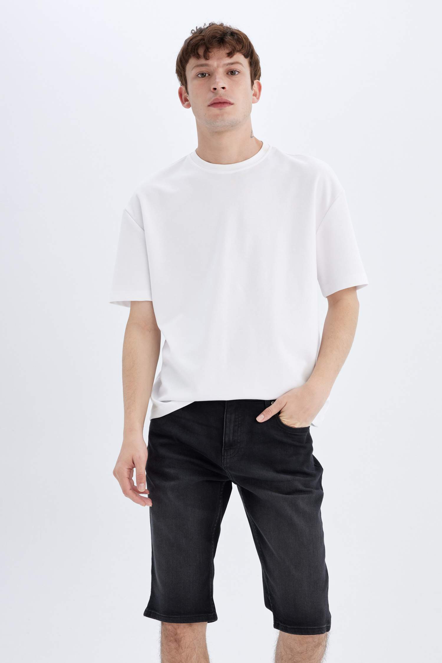 Regular Fit Denim Bermuda Shorts