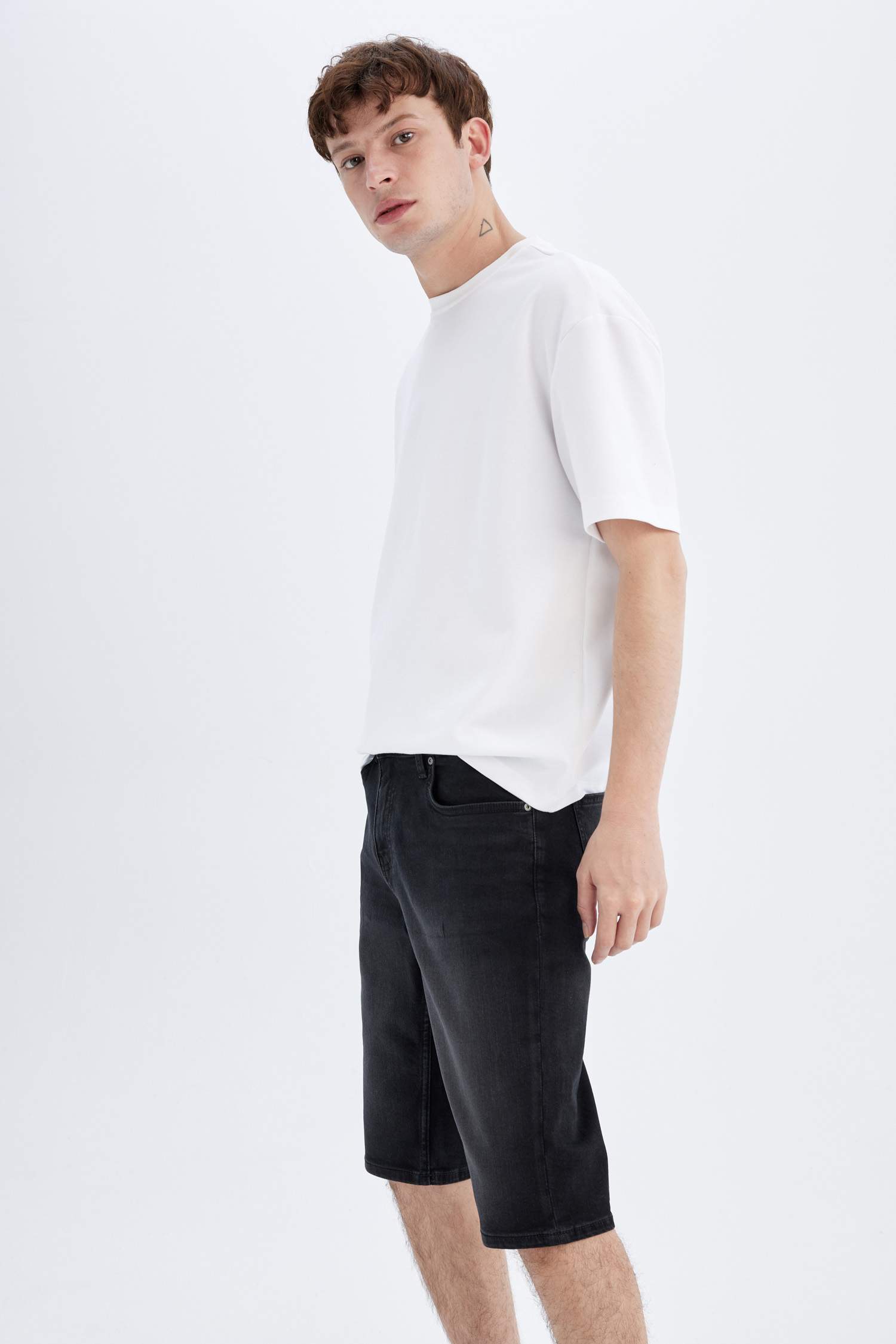 Regular Fit Denim Bermuda Shorts