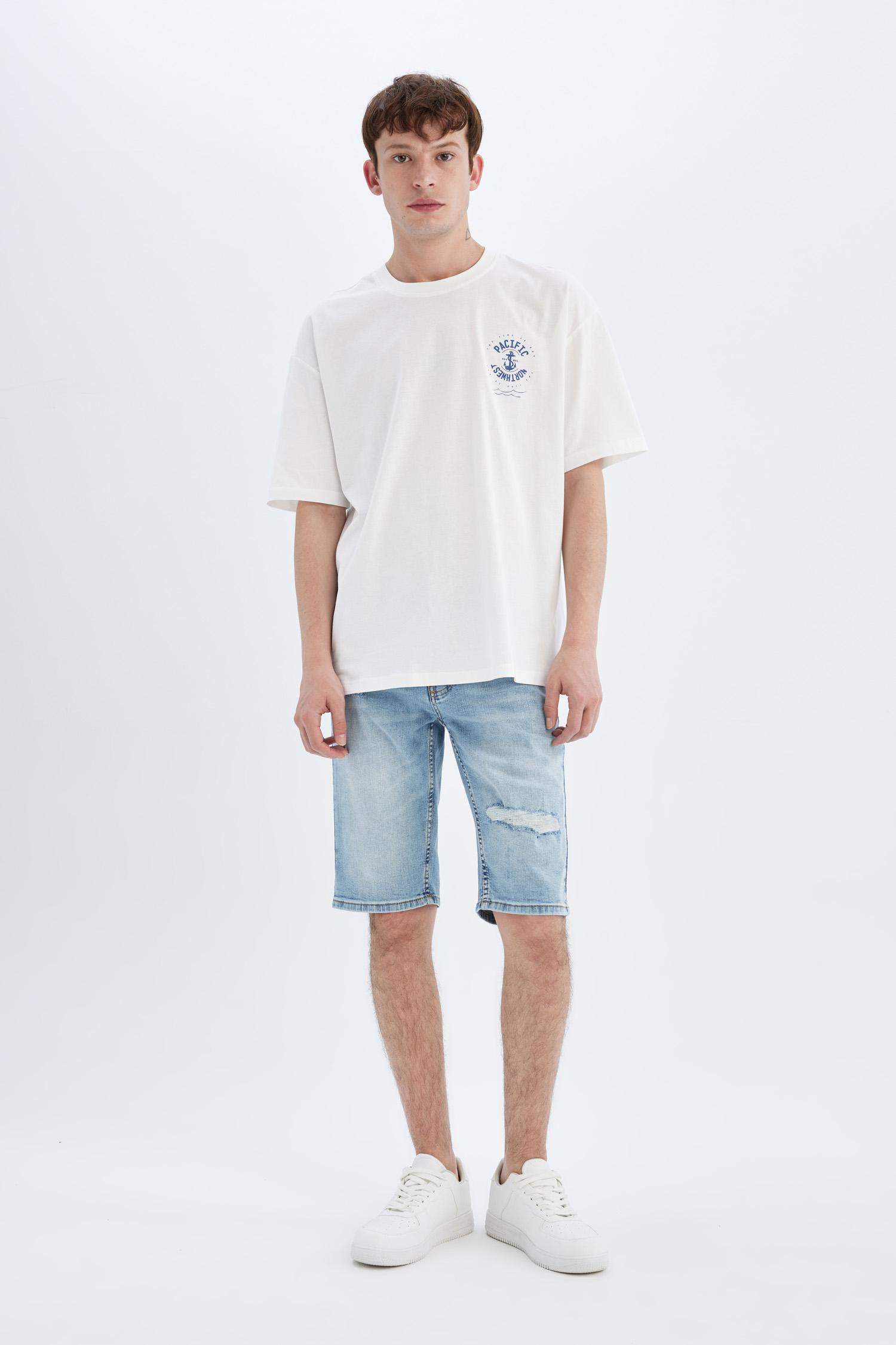 Slim Fit Denim Shorts