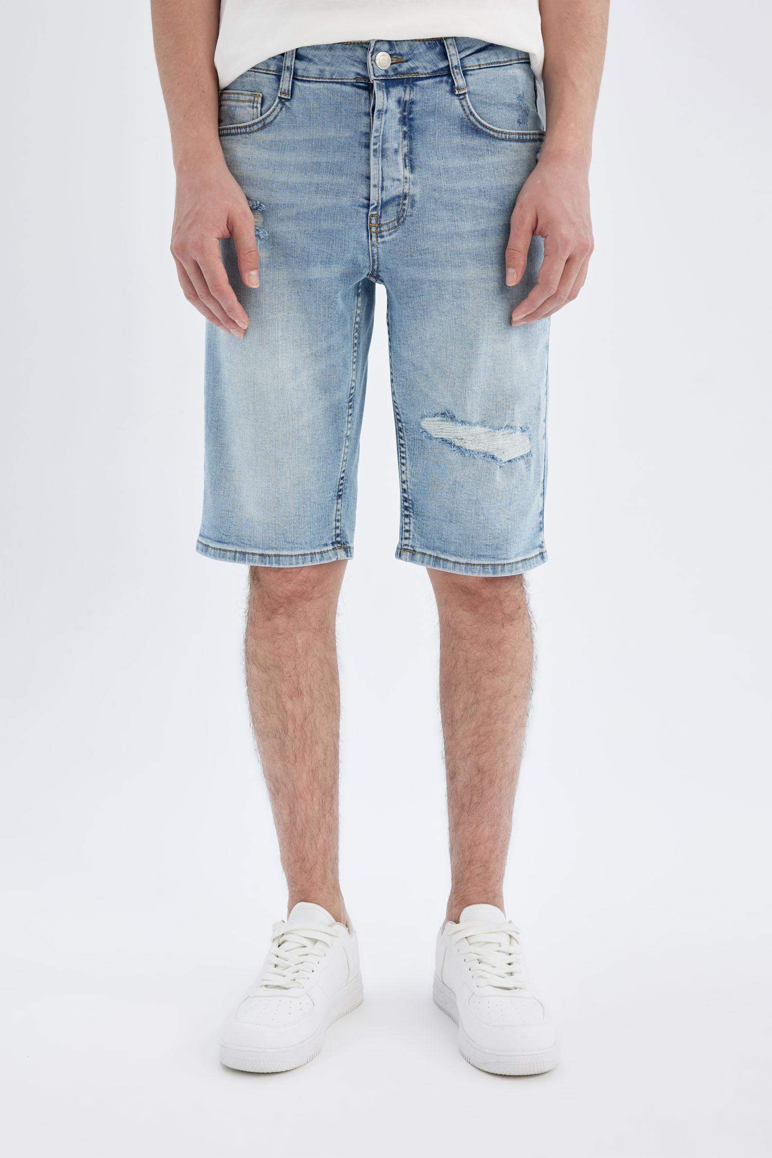 Slim Fit Denim Shorts