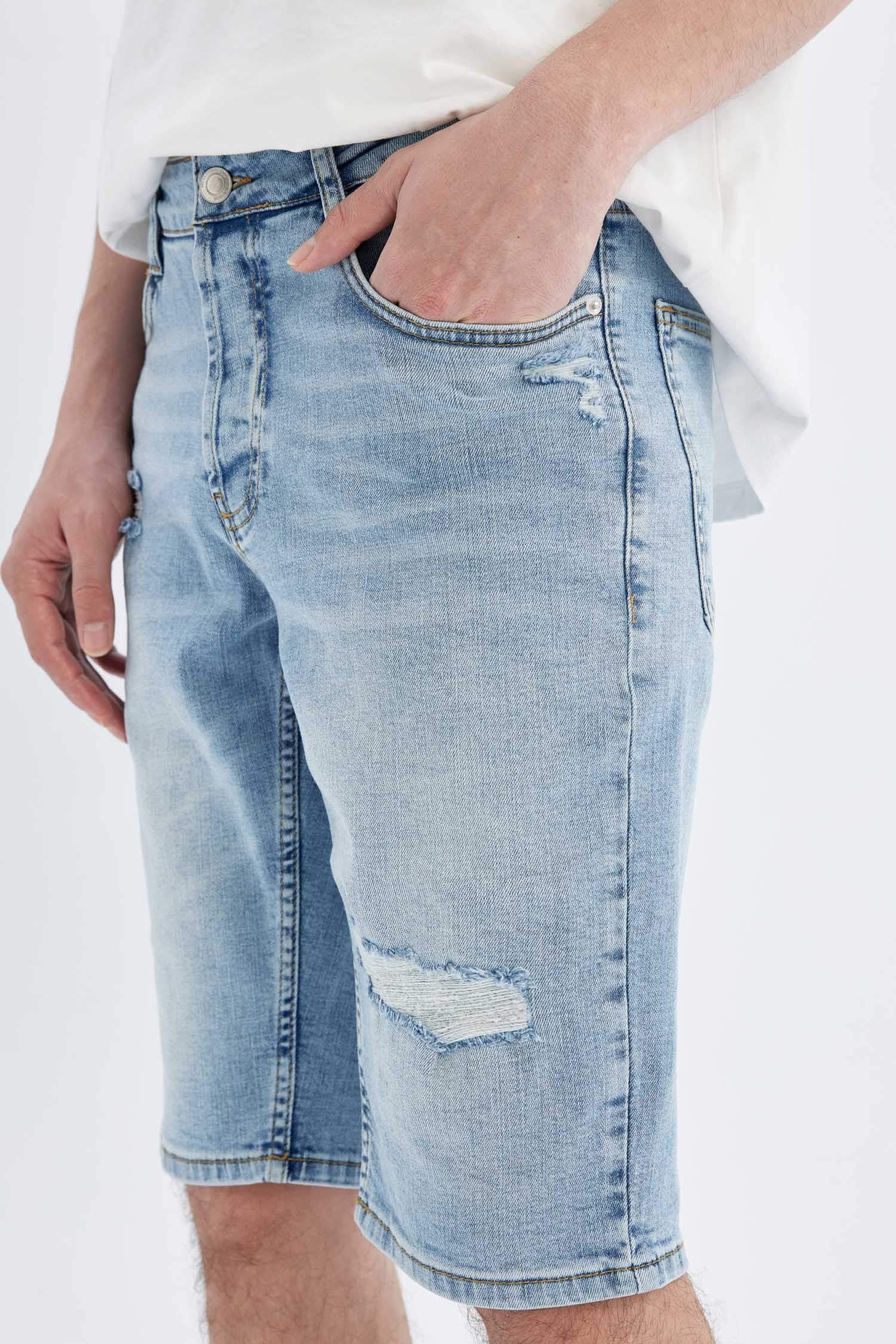 Slim Fit Denim Shorts