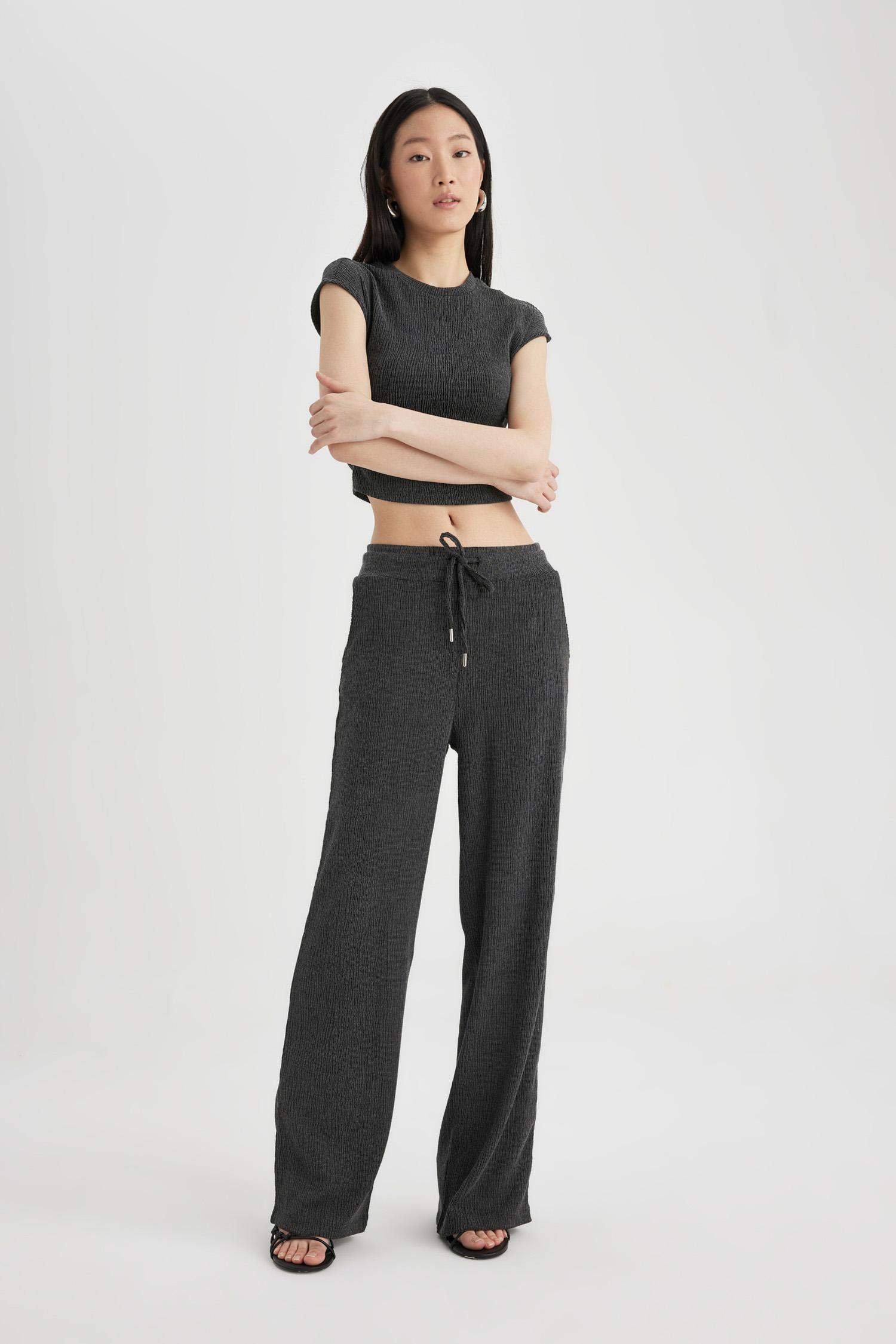 Carrot Fit Wrinkled Sweatpants