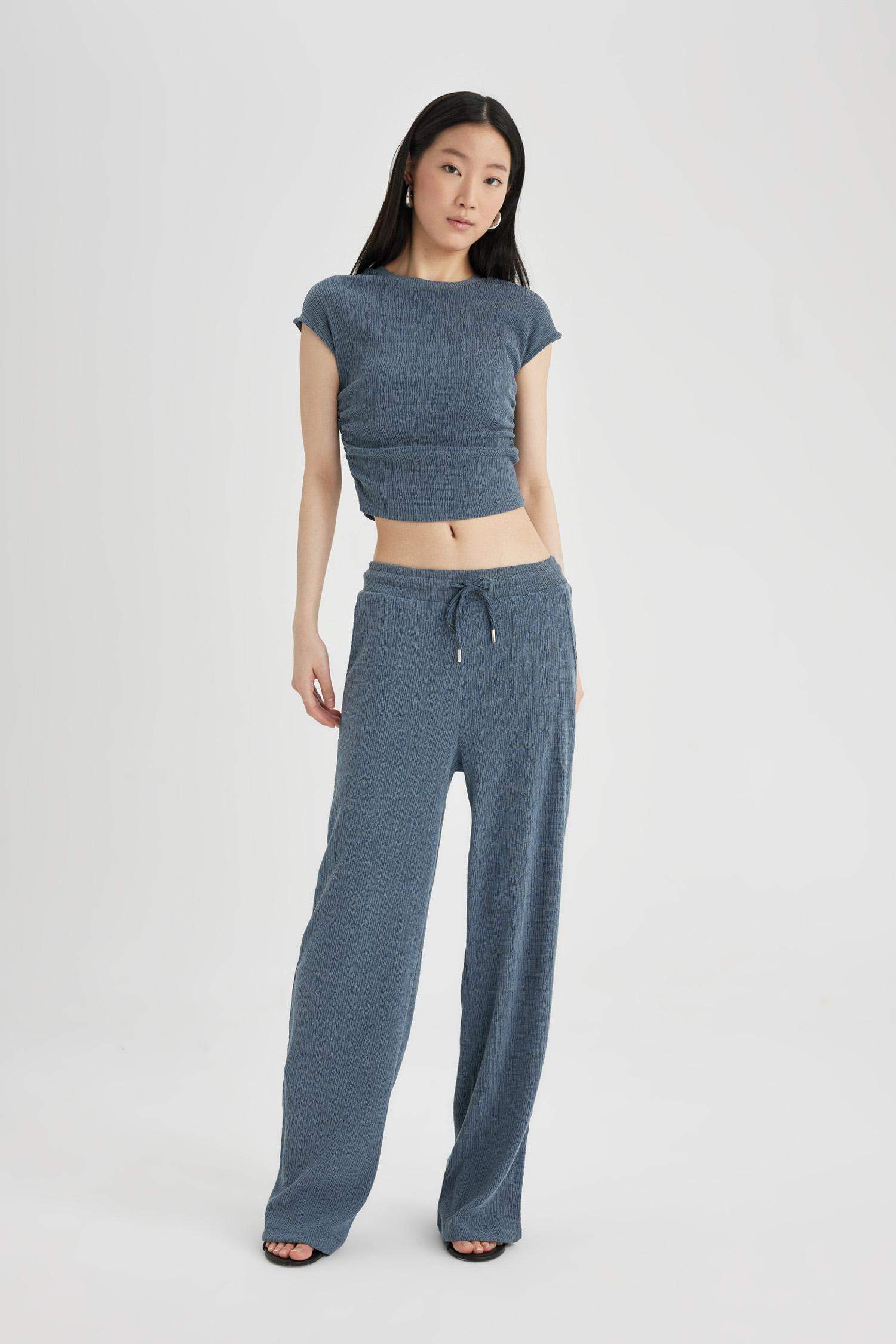 Carrot Fit Wrinkled Sweatpants