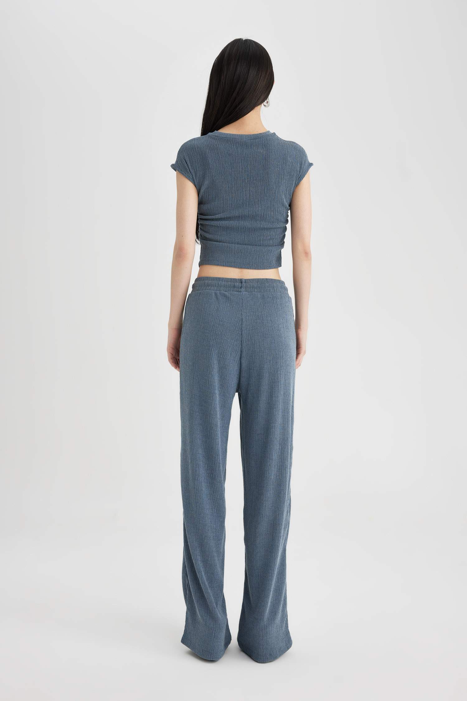 Carrot Fit Wrinkled Sweatpants