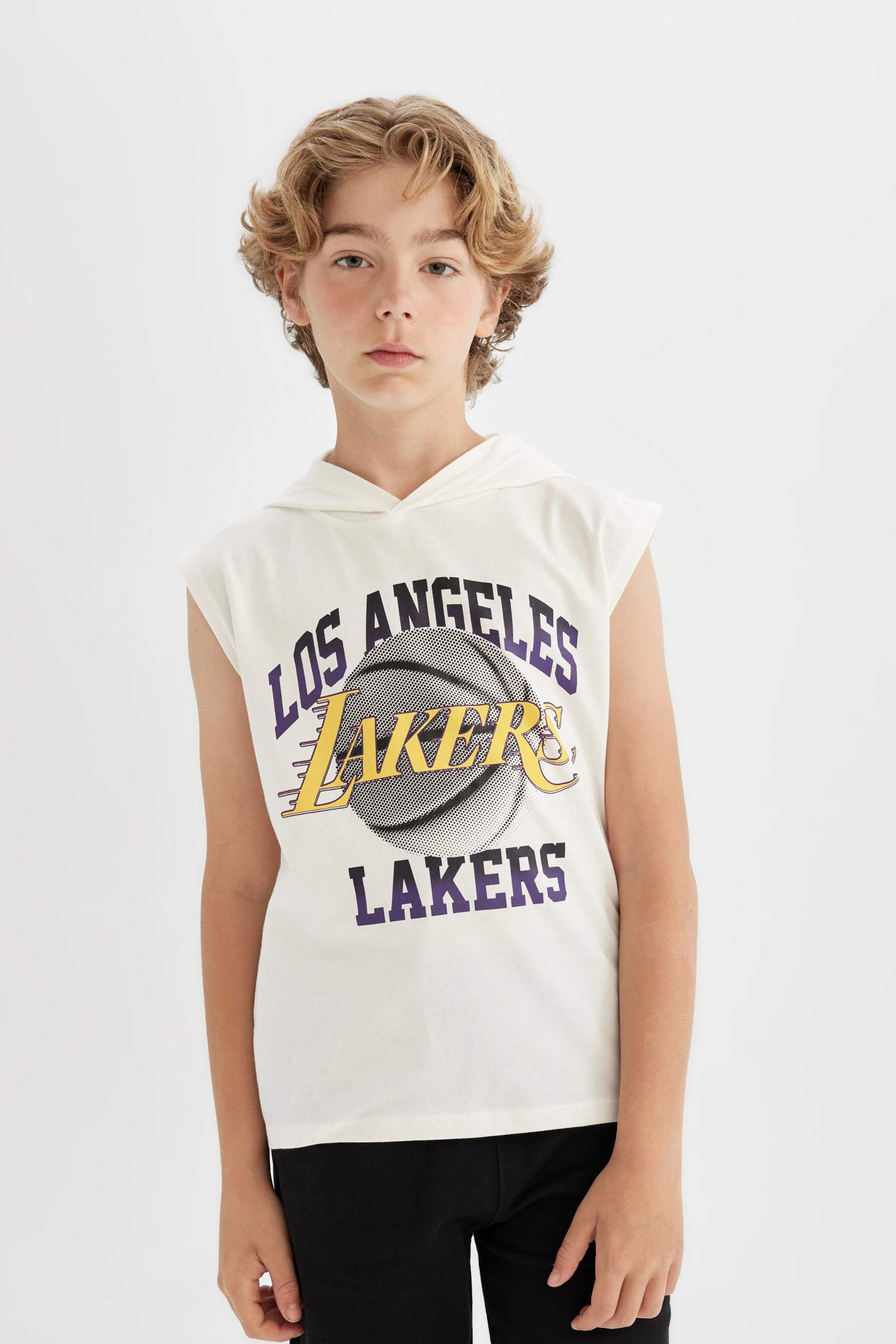 Boy NBA Los Angeles Lakers Hooded T-Shirt Shorts 2 Piece Set