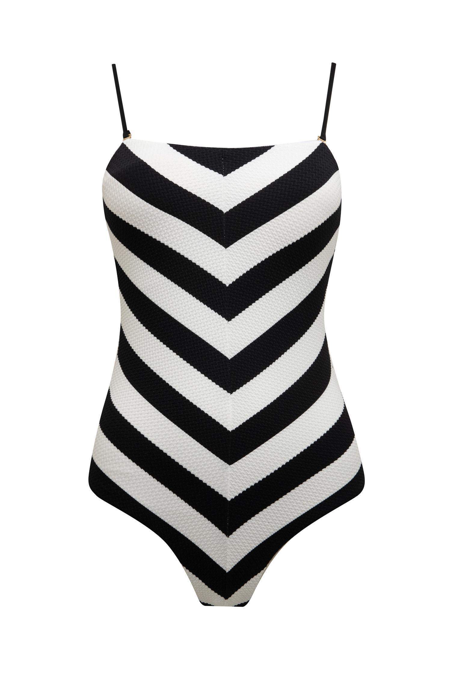 Regular Fit Striped Swimsuit