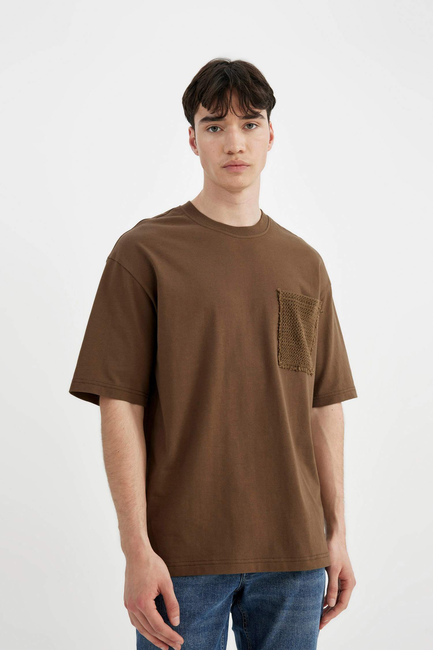 Boxy Fit Crew Neck Short Sleeve T-Shirt