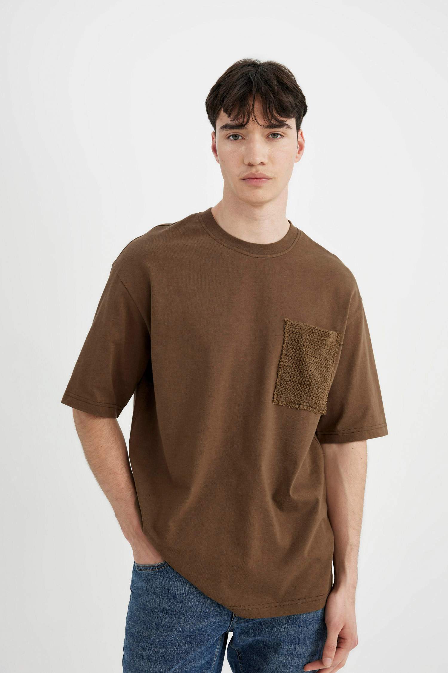 Boxy Fit Crew Neck Short Sleeve T-Shirt