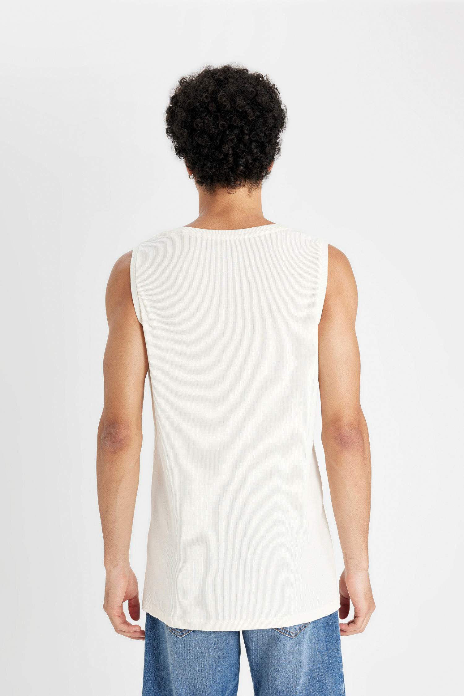 Slim Fit Crew Neck Ribbed Tank Top