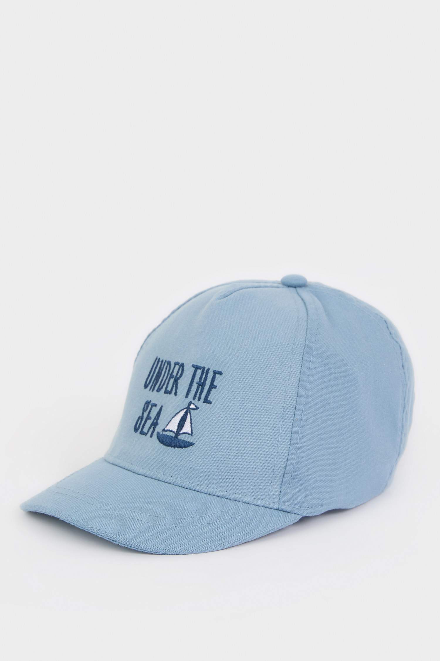 Erkek Bebek Baskılı Keten Karışımlı Cap Şapka