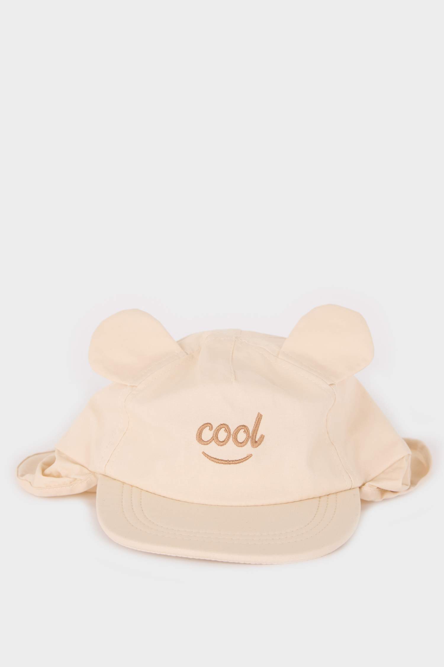 Erkek Bebek Nakışlı Ense Korumalı Pamuklu Cap Şapka