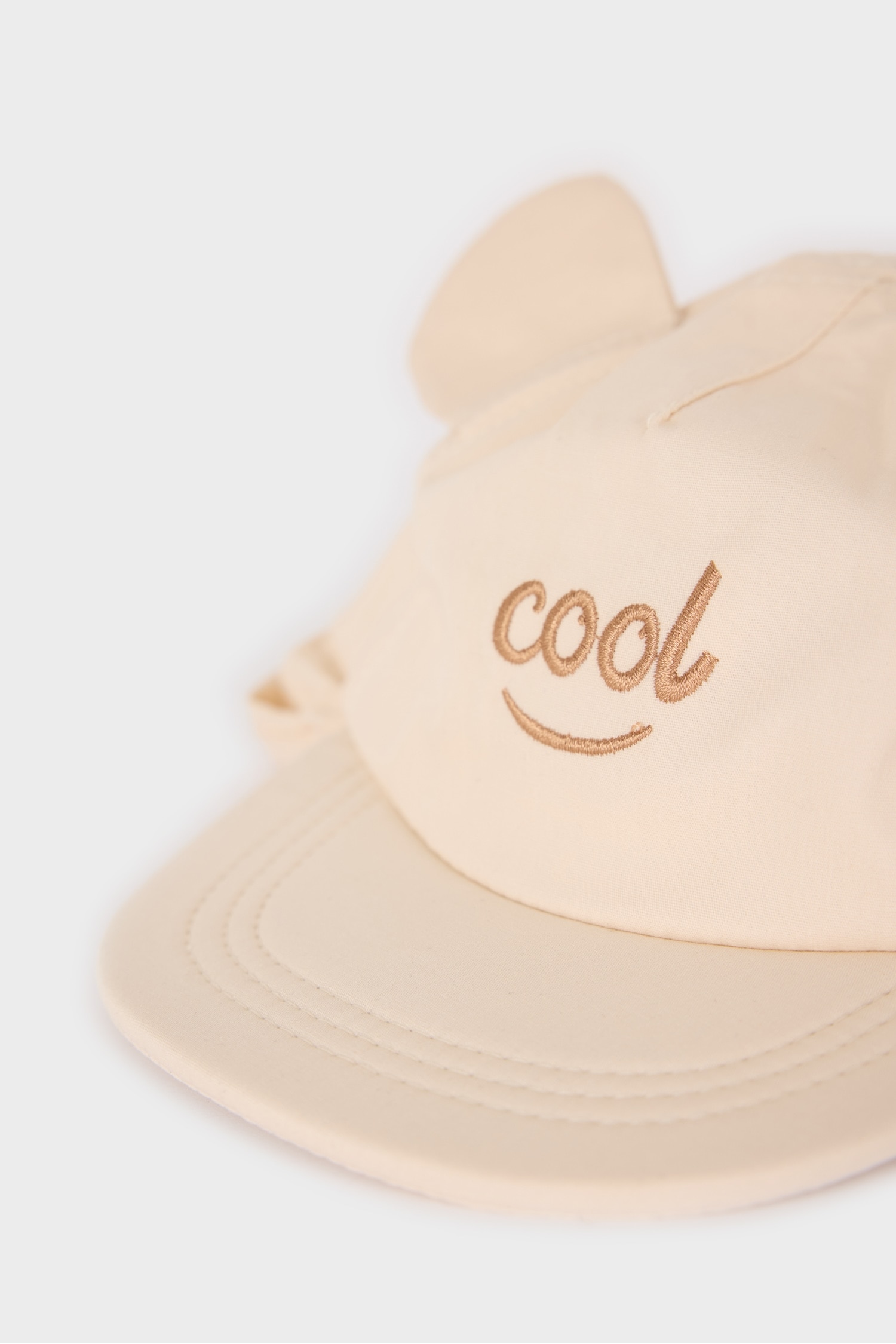 Erkek Bebek Nakışlı Ense Korumalı Pamuklu Cap Şapka