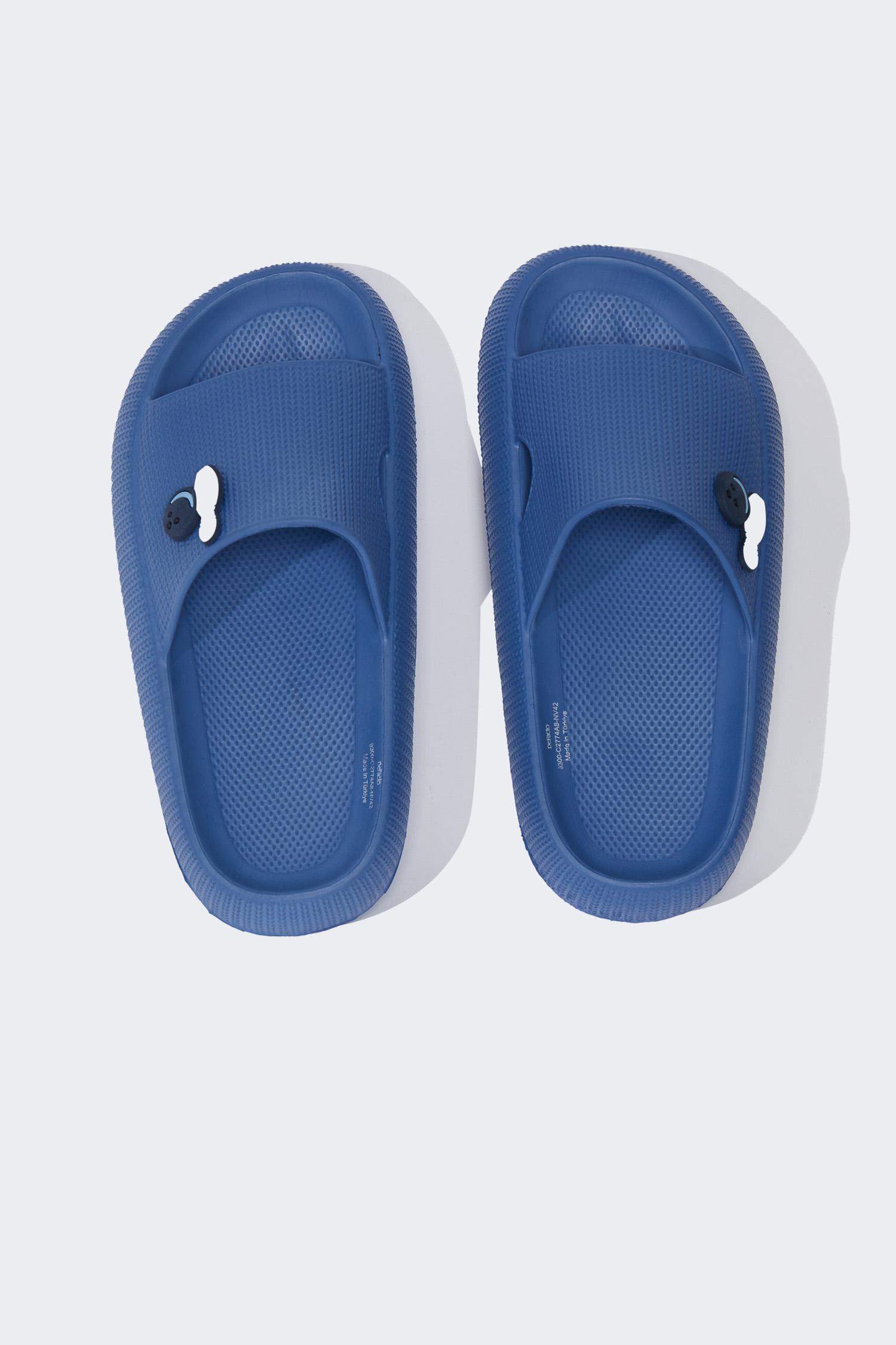 Erkek Çocuk Aplike Tırtıklı Taban Cırt Cırtlı Eva Sandalet