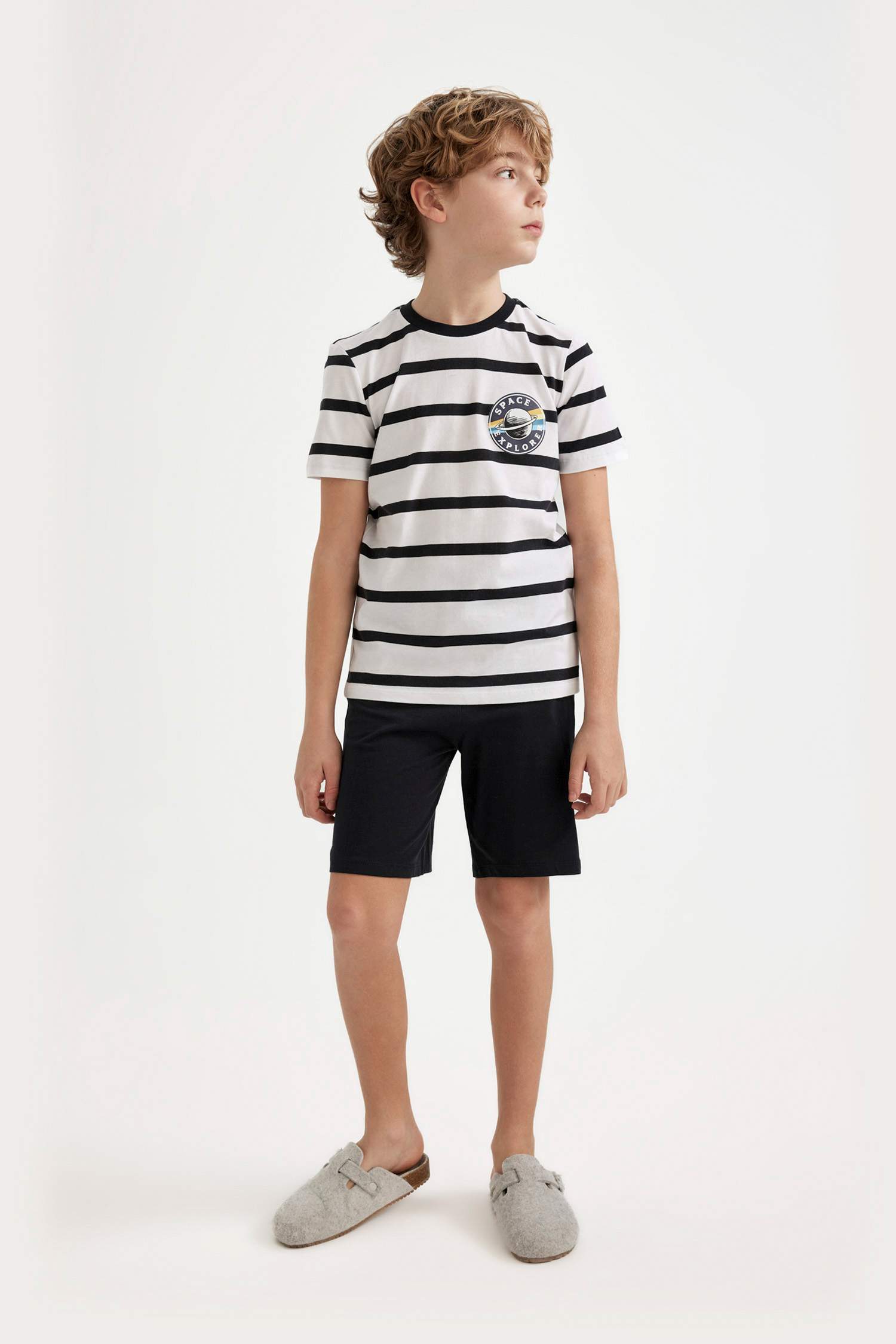 Boy Striped Short Sleeve 2 Piece Pajama Set