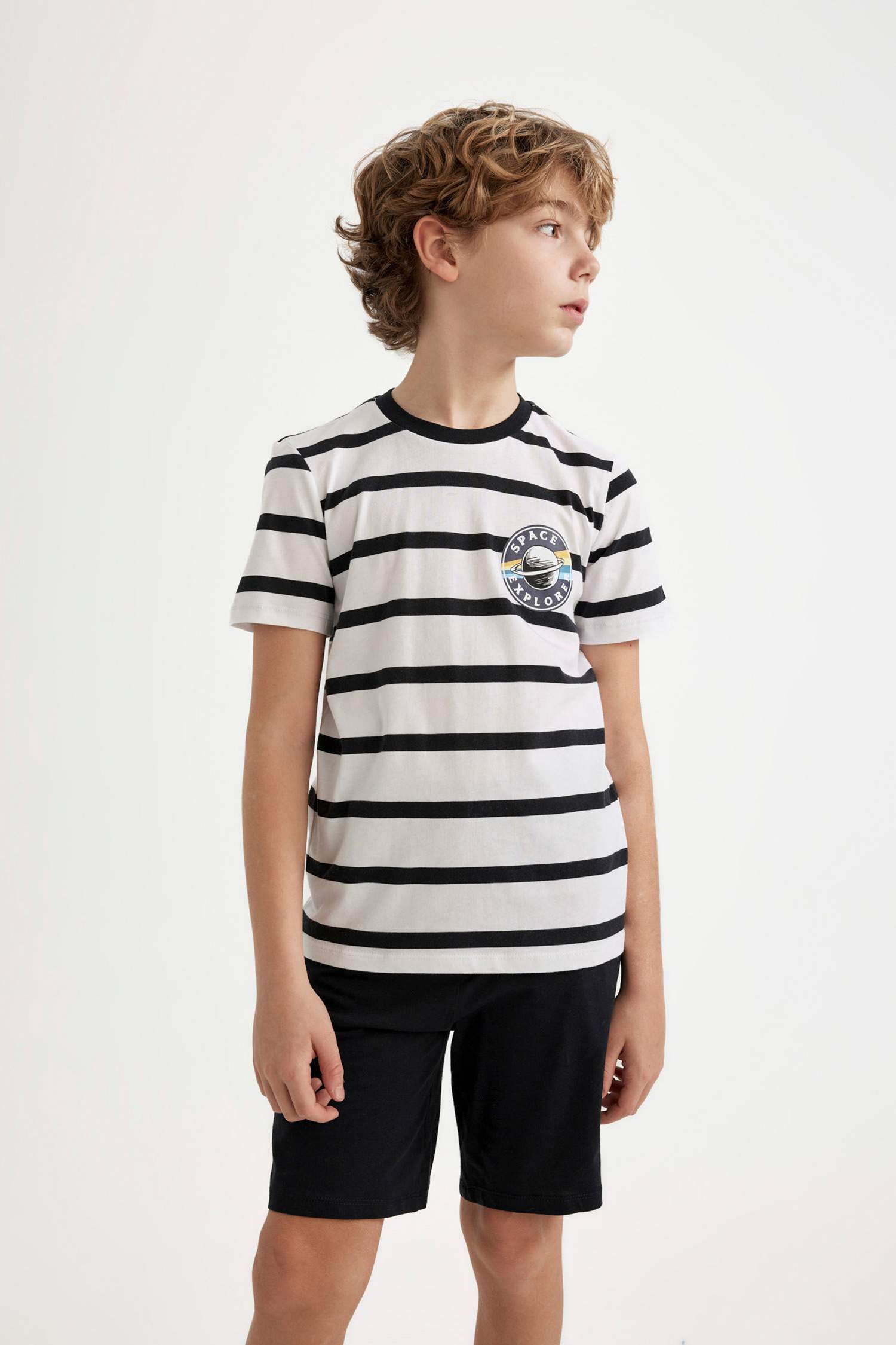 Boy Striped Short Sleeve 2 Piece Pajama Set