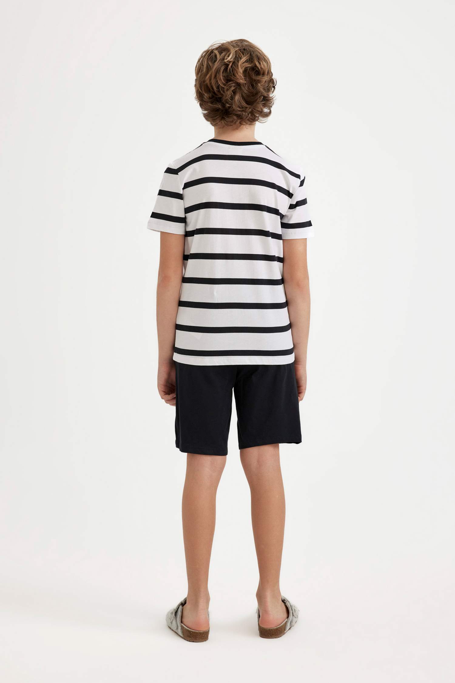 Boy Striped Short Sleeve 2 Piece Pajama Set