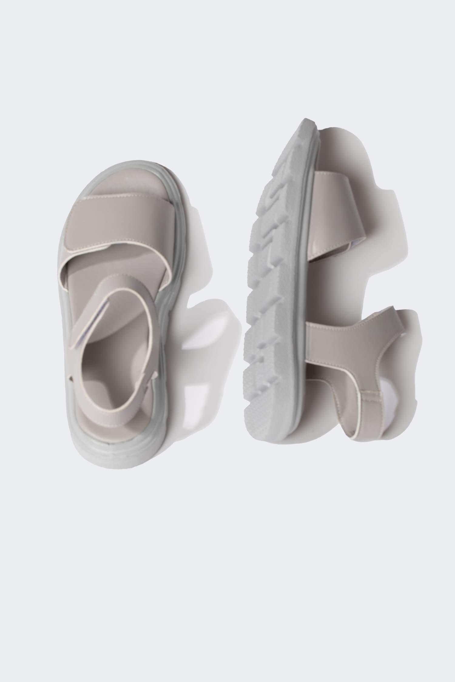 Kız Çocuk Cırt Cırtlı Tırtıklı Taban Suni Deri Sandalet