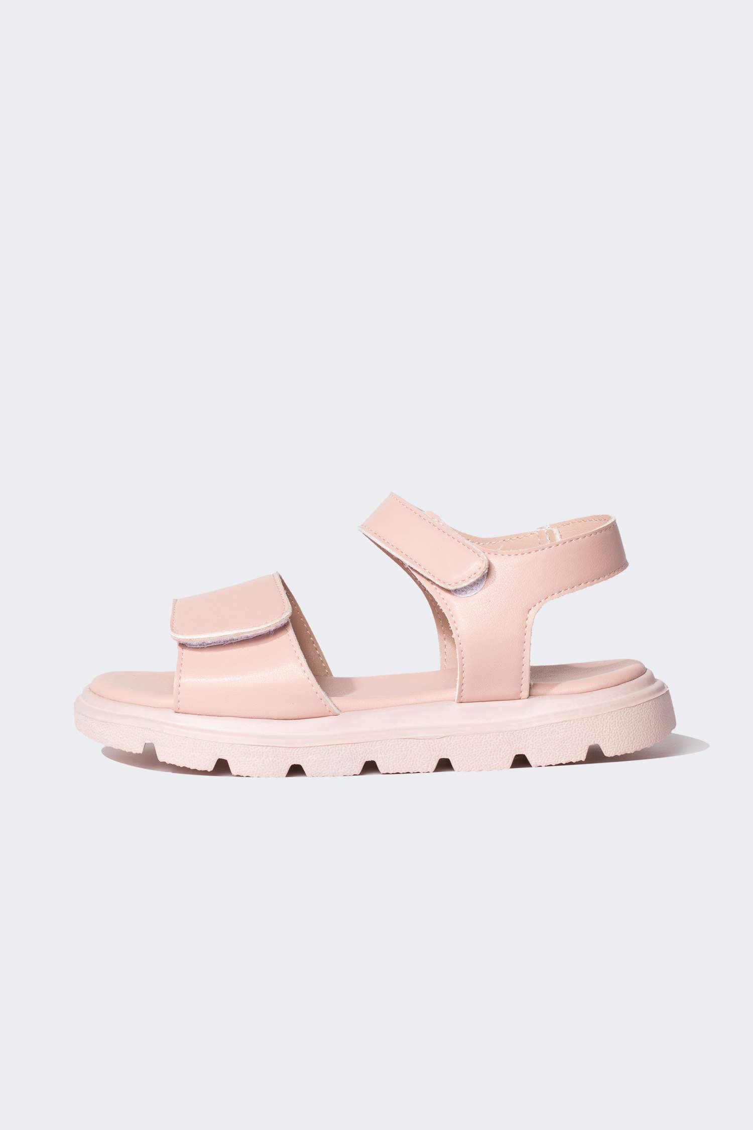 Kız Çocuk Cırt Cırtlı Tırtıklı Taban Suni Deri Sandalet