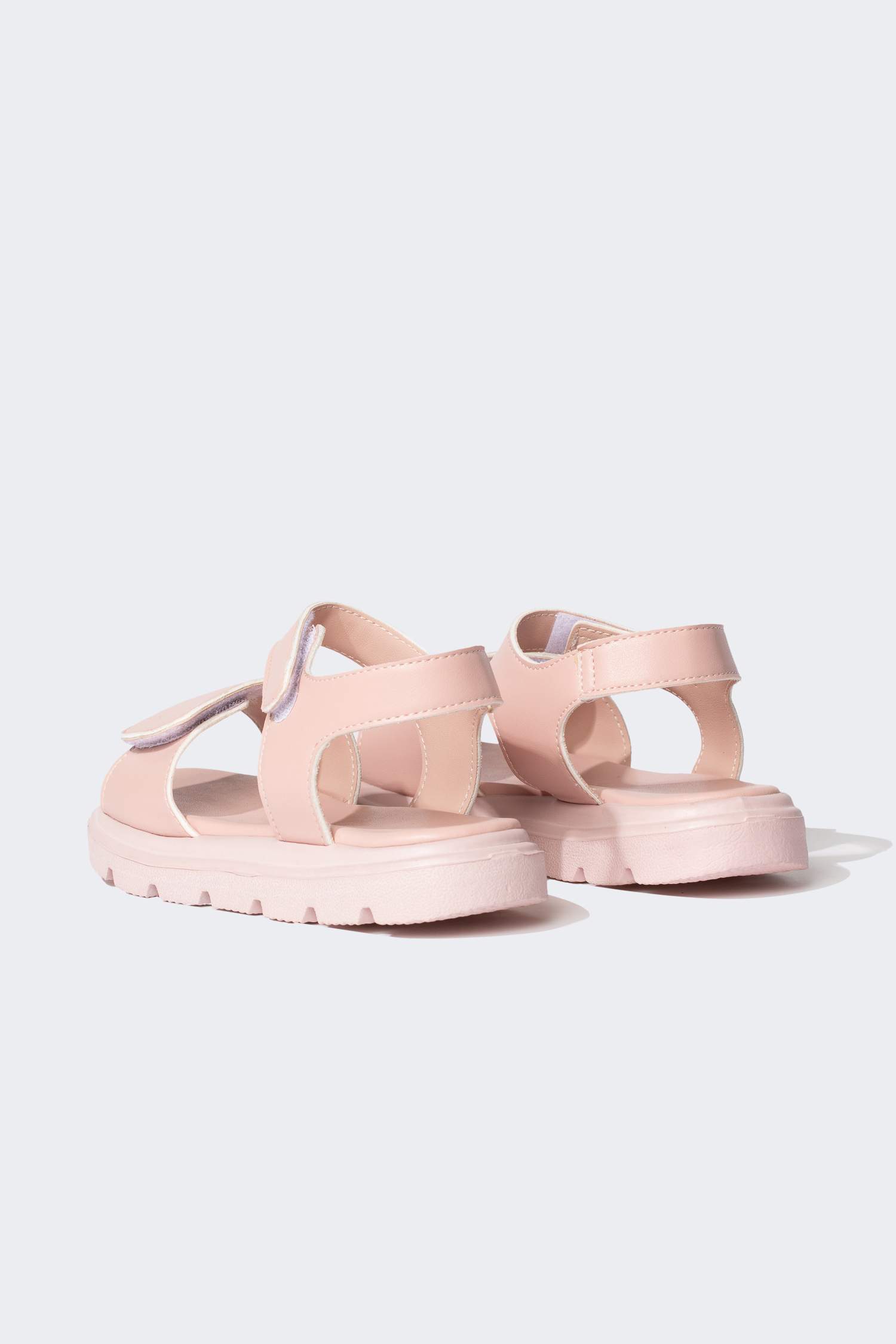 Kız Çocuk Cırt Cırtlı Tırtıklı Taban Suni Deri Sandalet