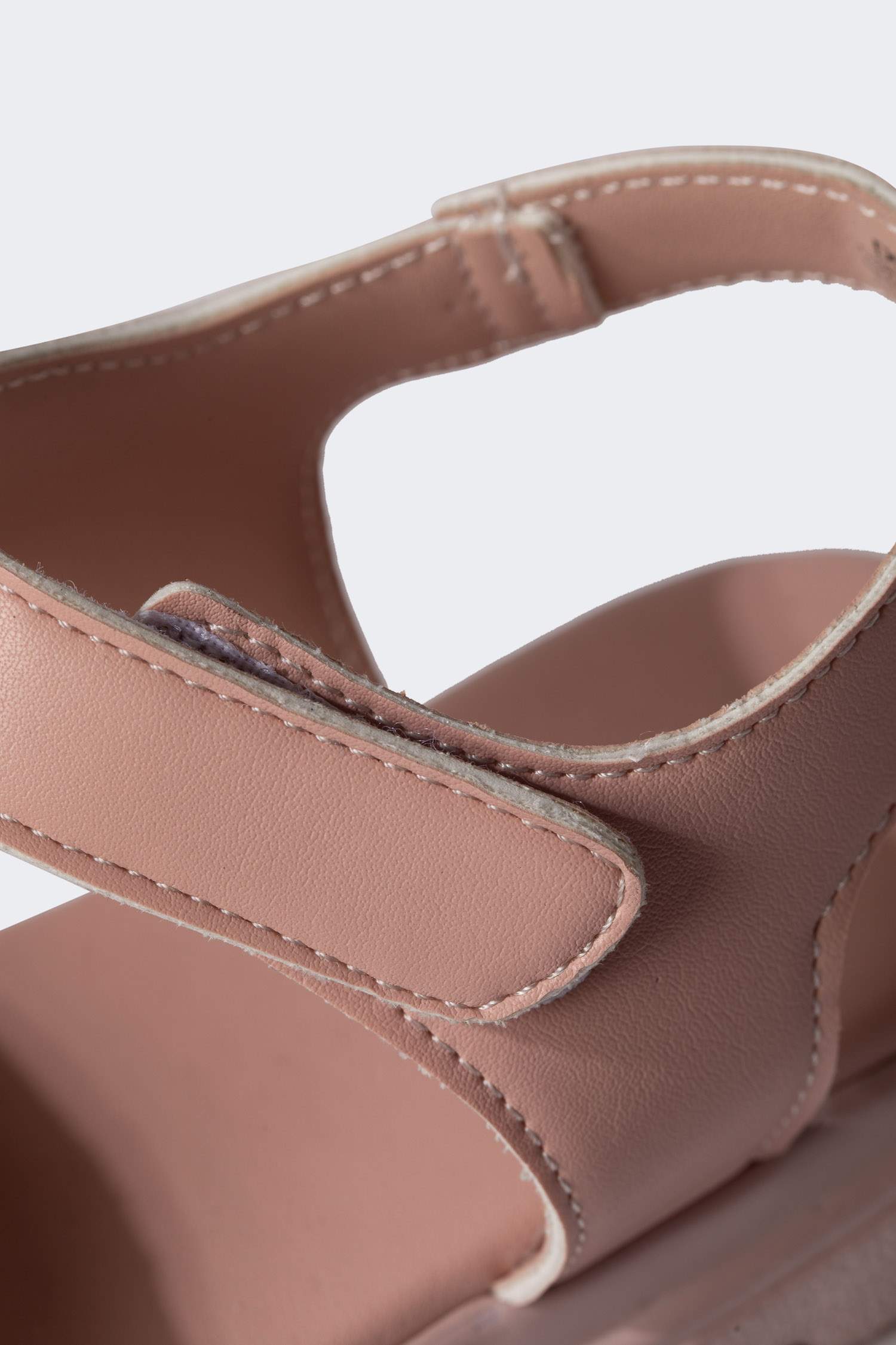 Kız Çocuk Cırt Cırtlı Tırtıklı Taban Suni Deri Sandalet