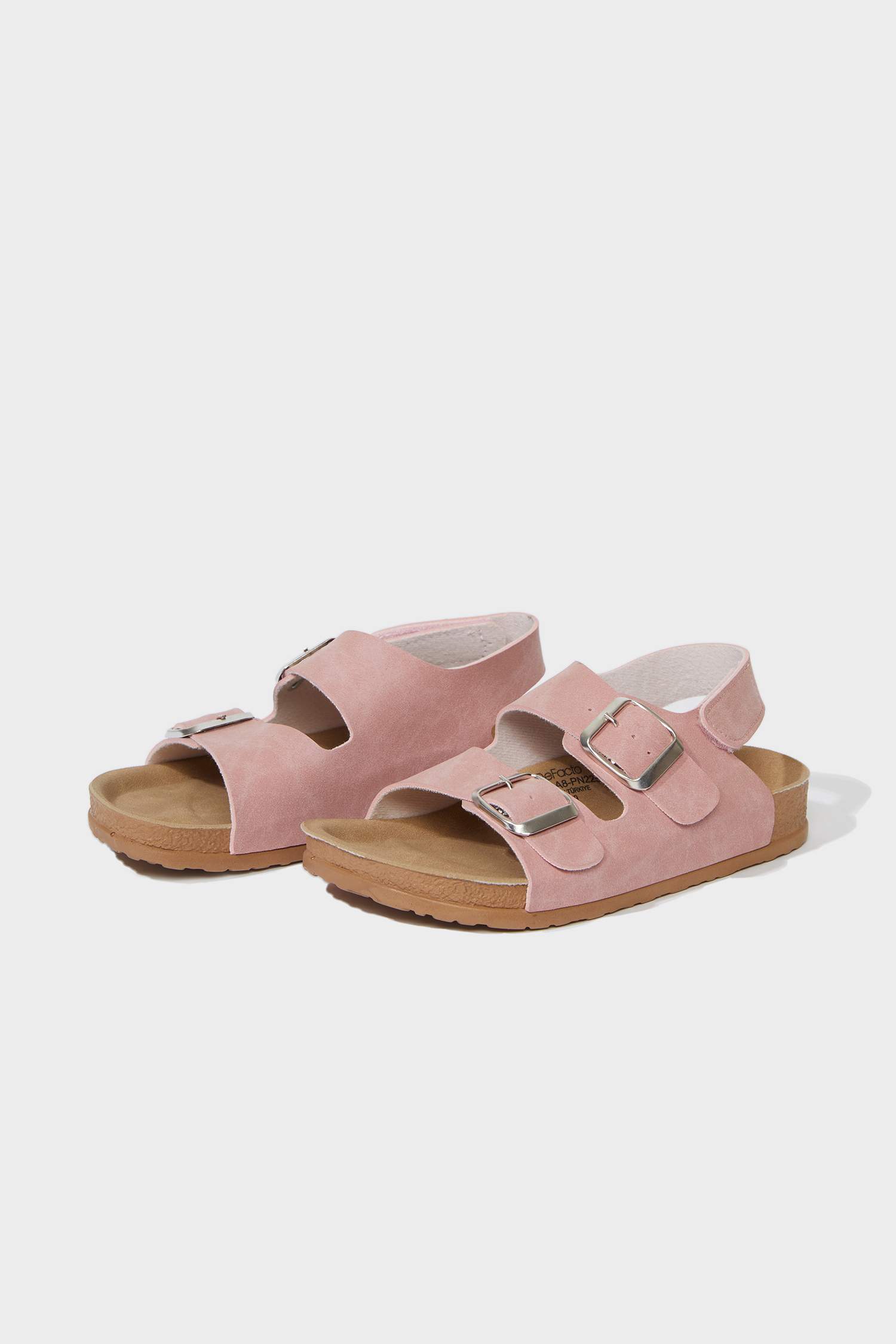 Kız Çocuk Cırt Cırtlı Düz Taban Sandalet