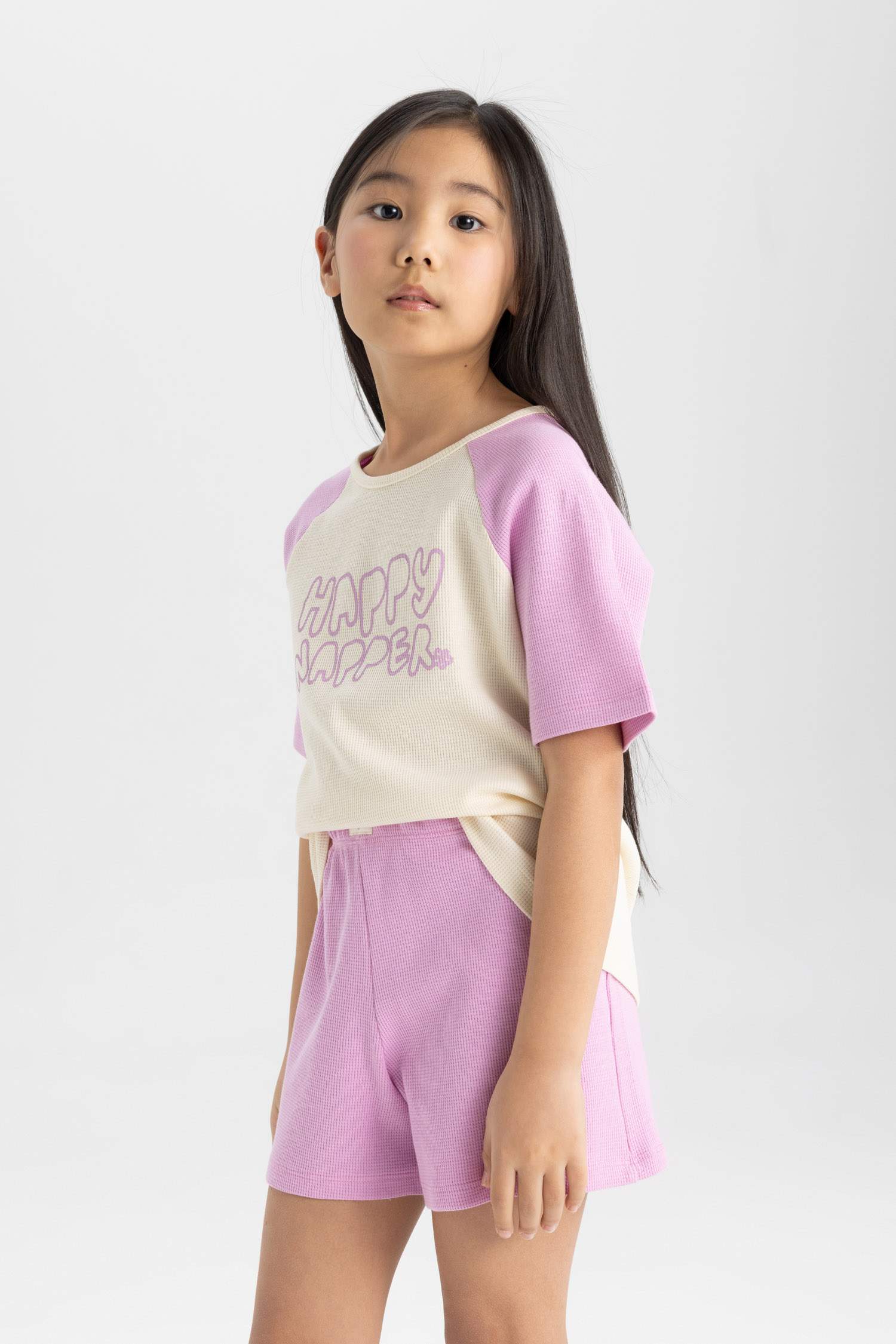 Ensemble de pyjama à manches courtes et short avec imprimé pour Fille