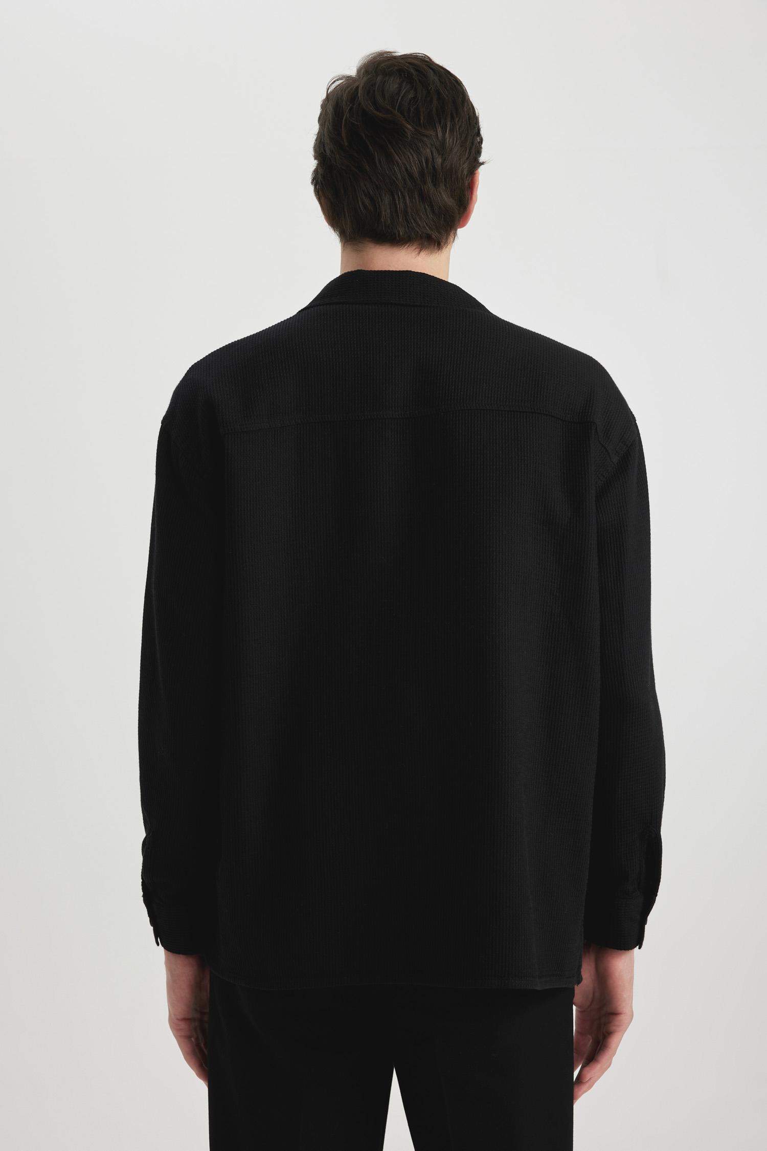 قميص قطن واسع برقبة بولو