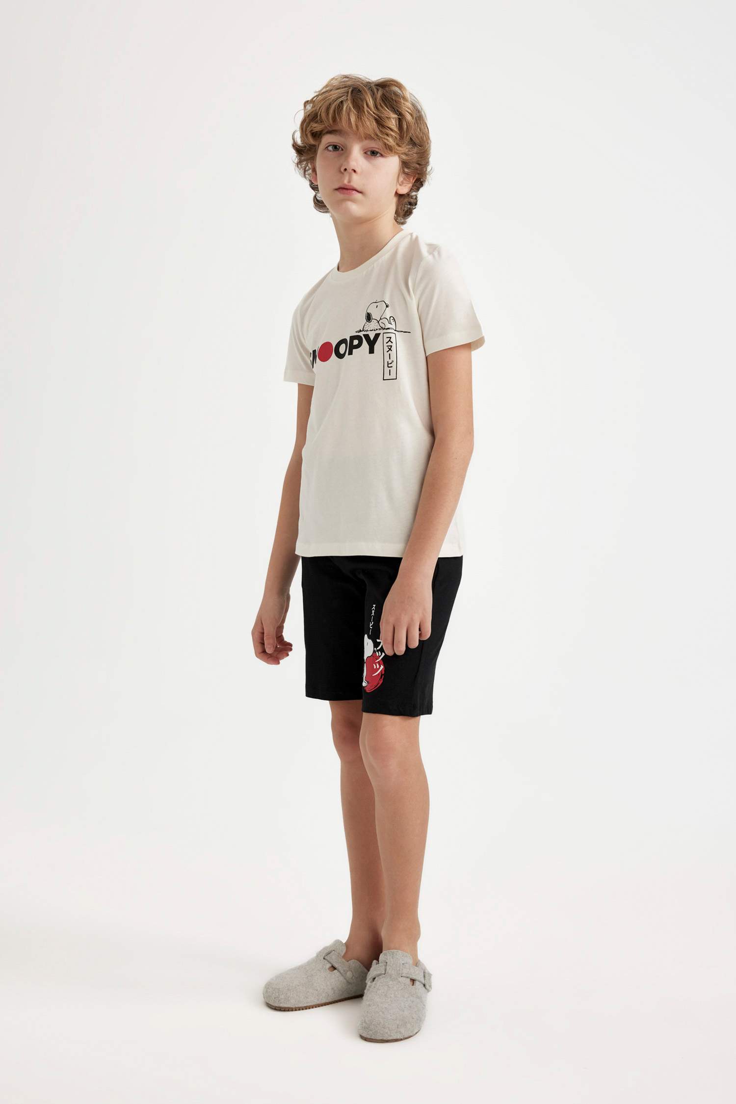 Boy Snoopy Short Sleeve 2 Piece Pajama Set