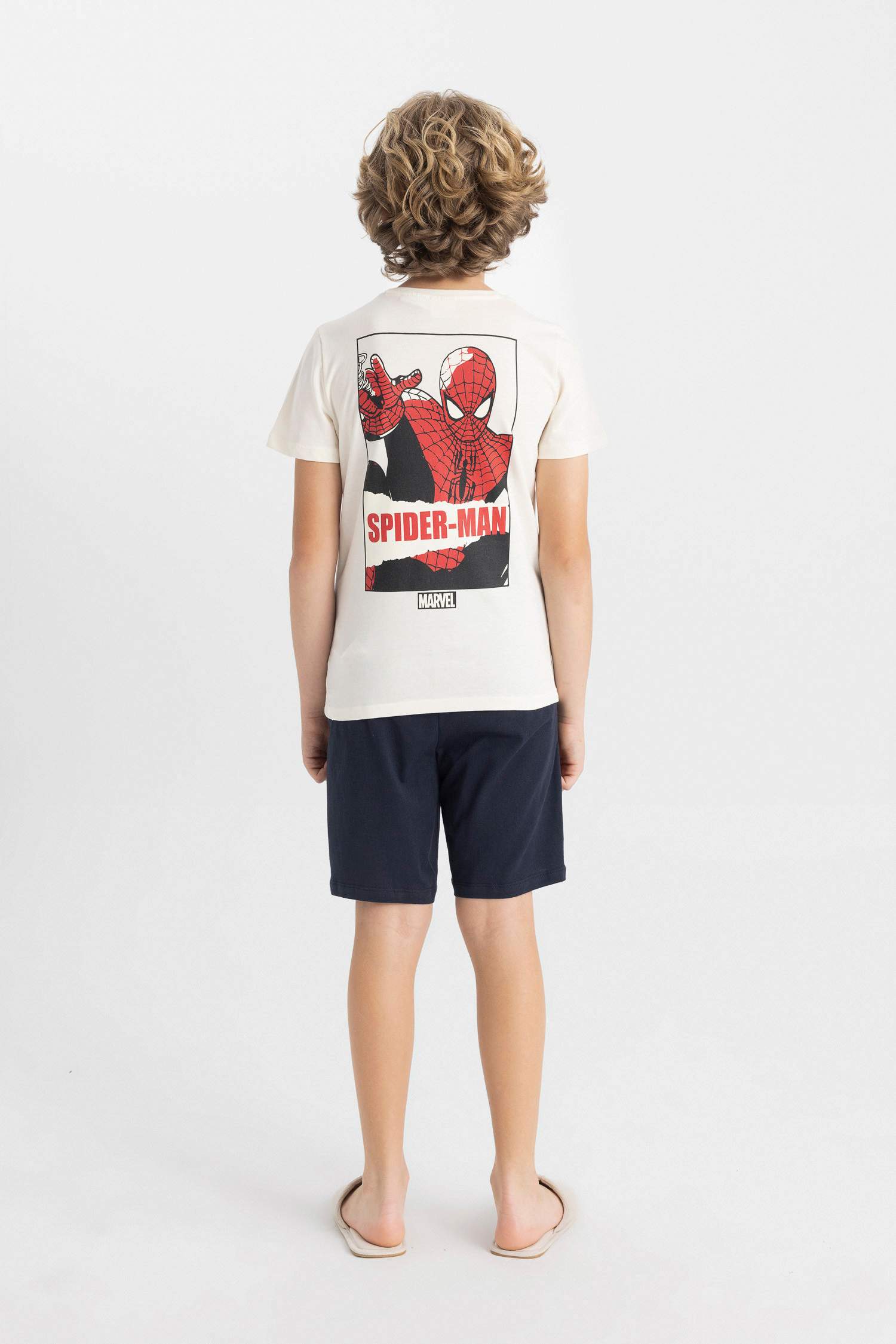 Erkek Çocuk Marvel Spiderman Pijama Takımı Kısa Kollu Üst Şort