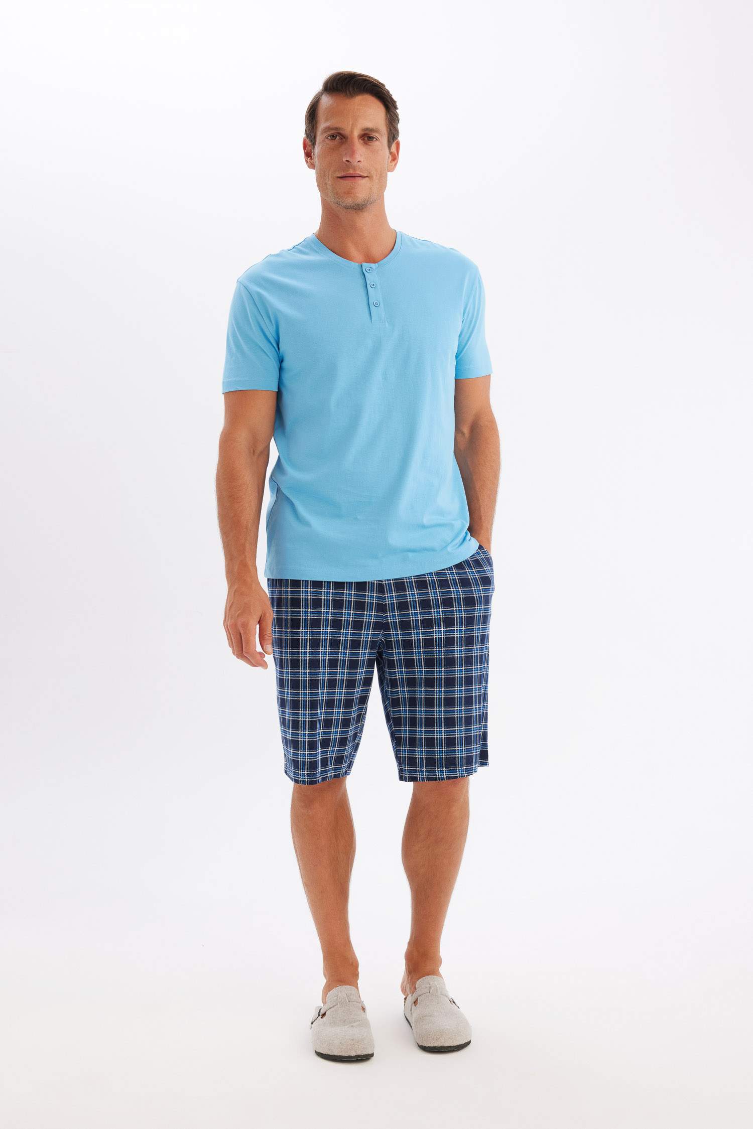 Regular Fit Kısa Kollu Şortlu Pijama Takımı