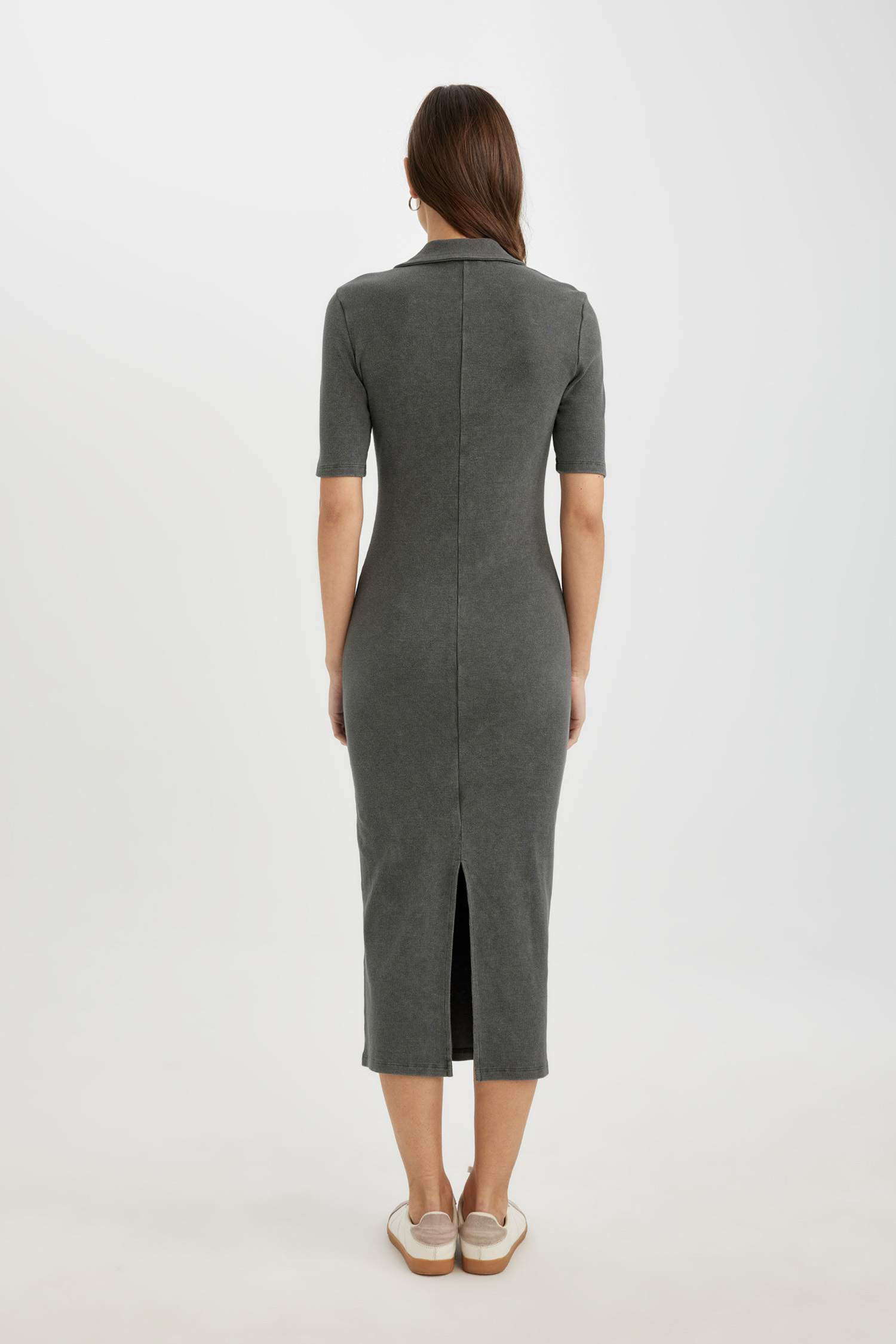 Bodycon Polo Collar Camisole Midi Dress