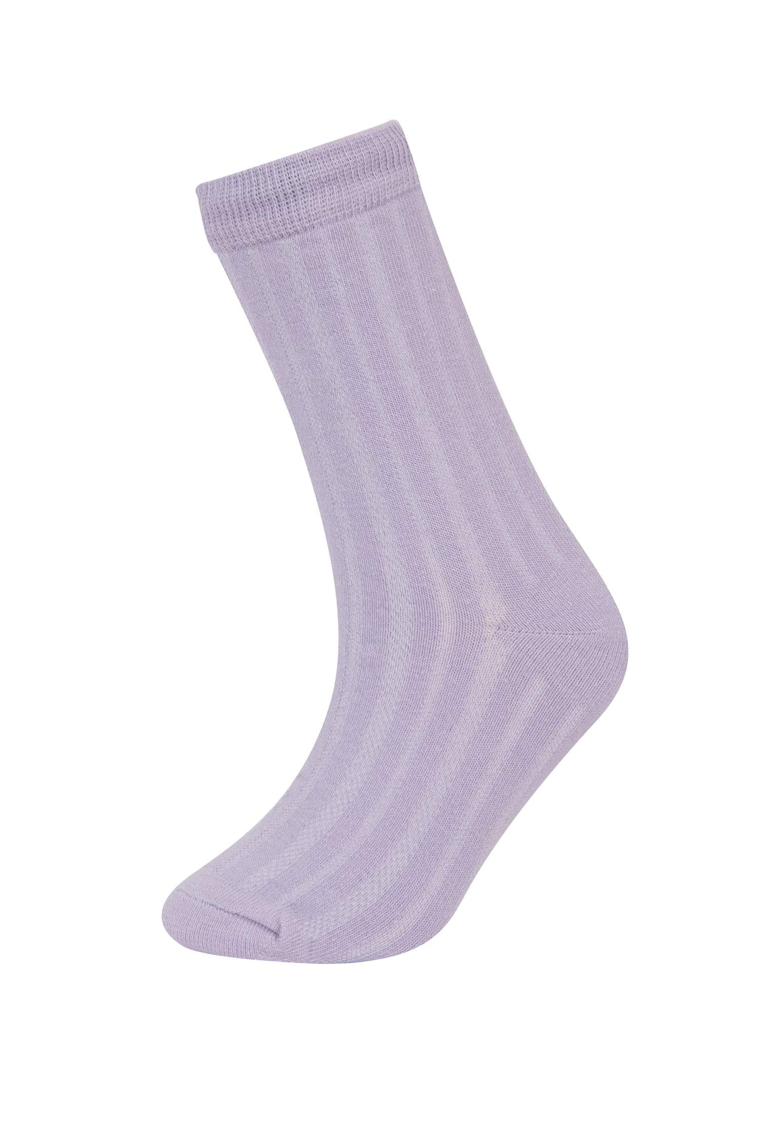 Kız Çocuk 5'li Pamuklu Uzun Çorap