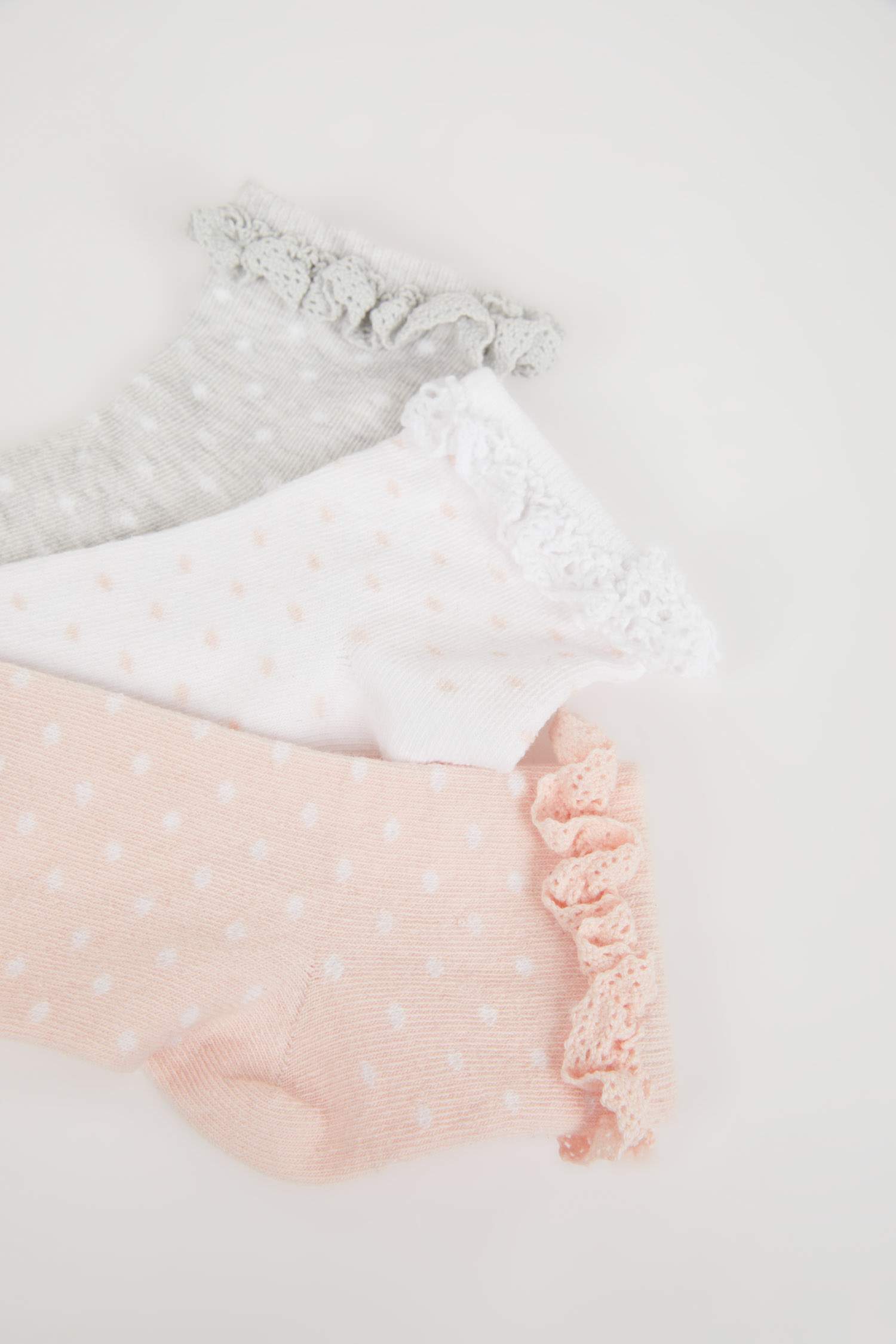 جوارب قصيرة قطن بناتي - 3 قطع