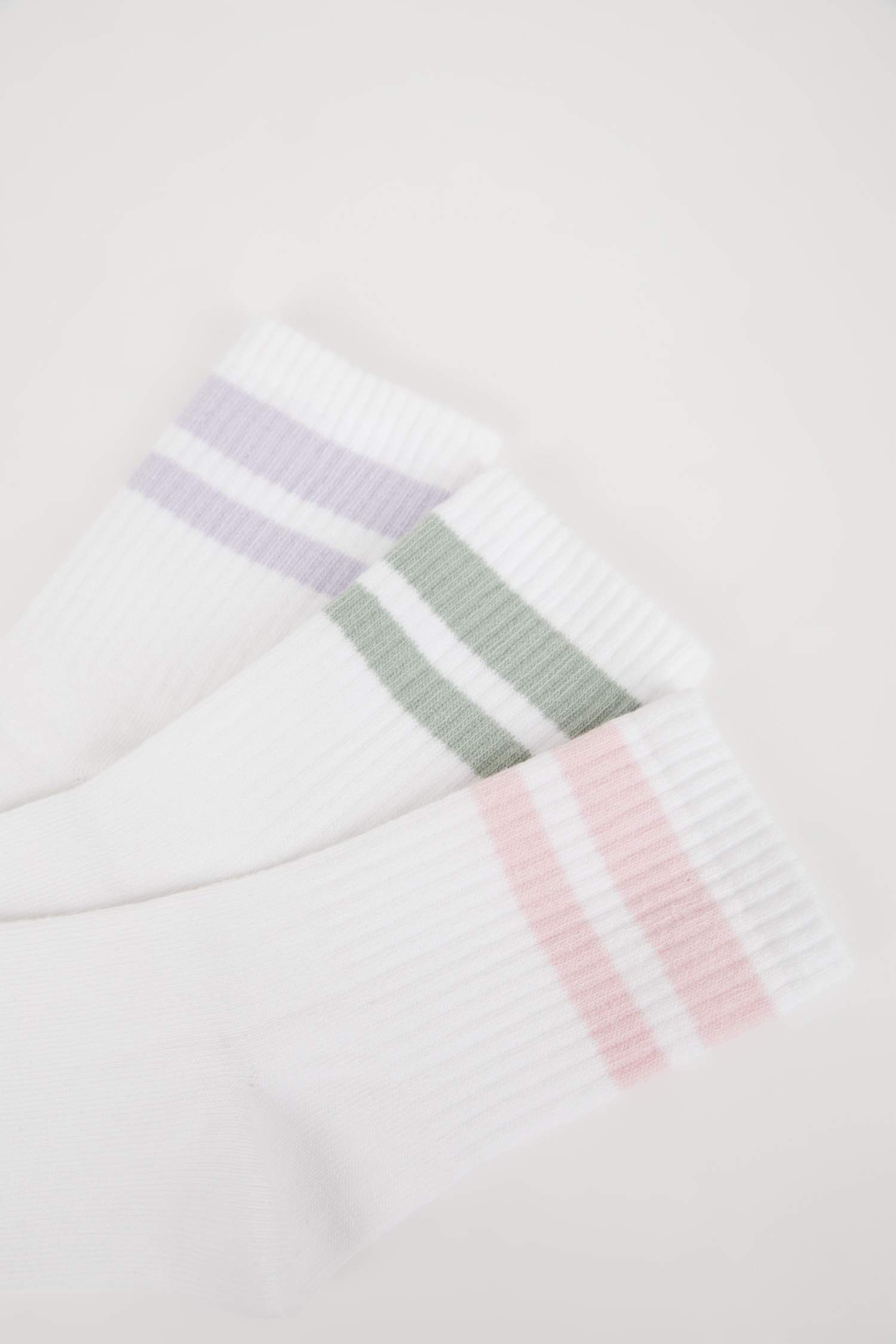 جوارب بنات طويلة قطن - 3 قطع