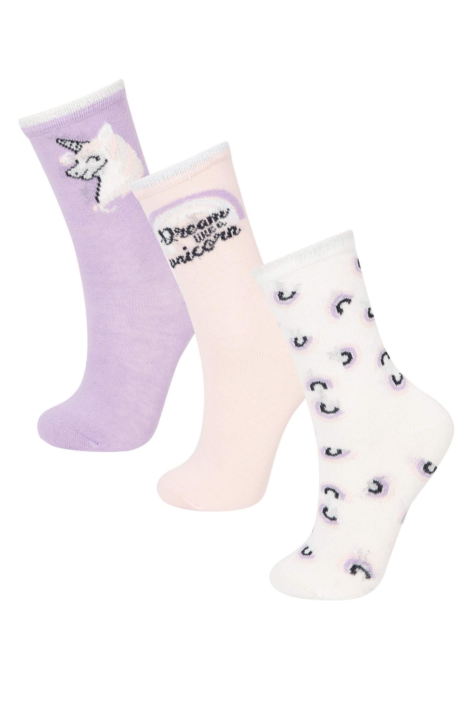 Длинные носки из хлопка для девочек, 3 пары