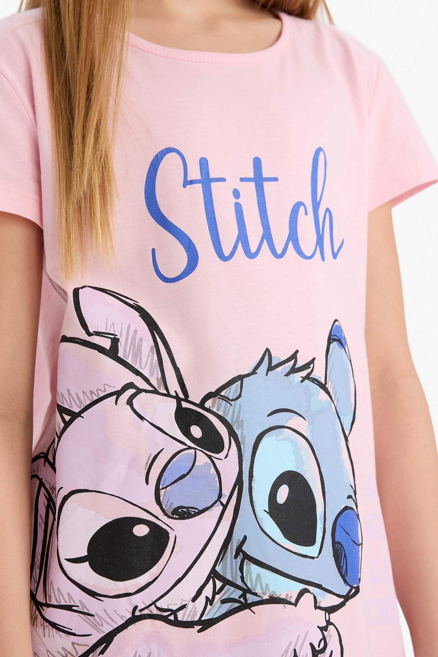 Қыздарға Disney Lilo & Stitch Лицензиялық қысқа жеңді Көйлек