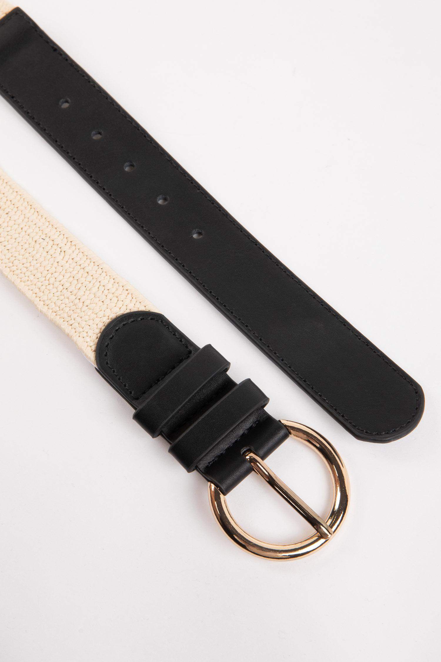 Woman Straw Braid Belt