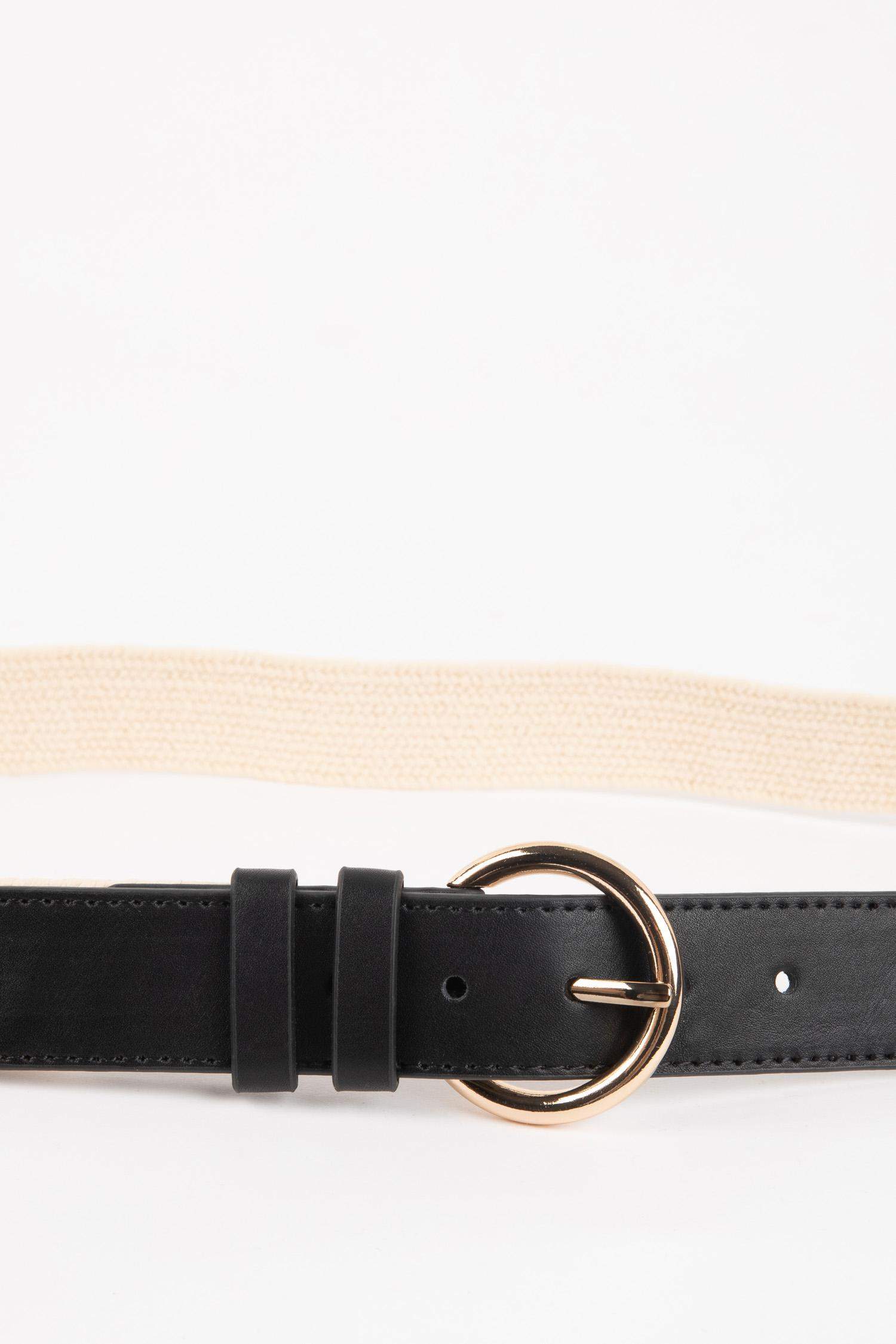 Woman Straw Braid Belt