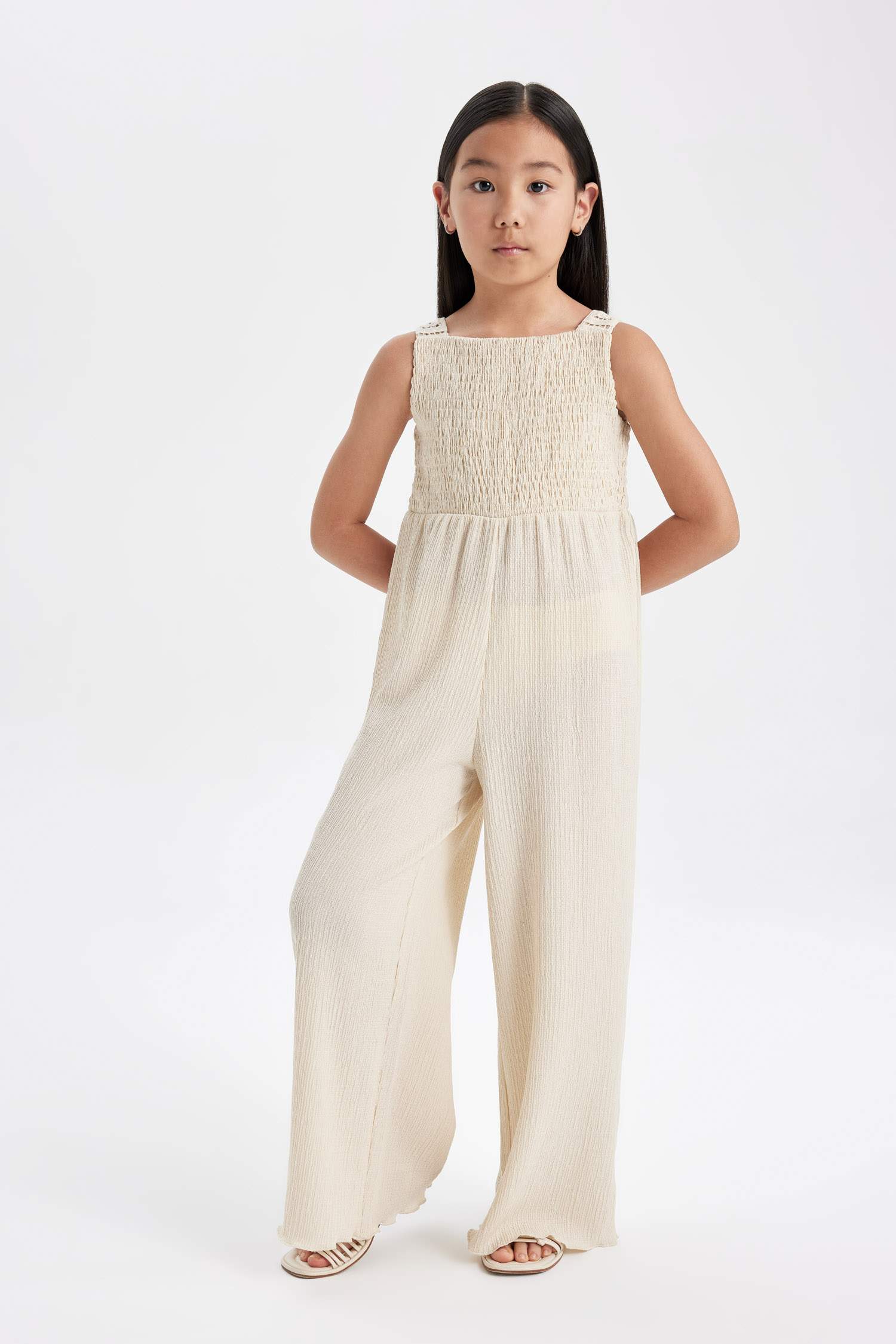 Kız Çocuk Kolsuz Bürümcük Uzun Tulum